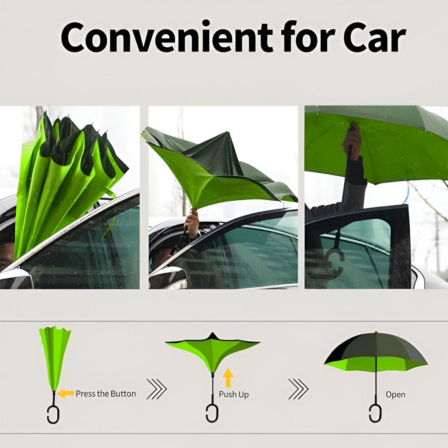 Foldable UV & Rain Umbrella with C-Shaped Handle of Kids (1 Pc / Mix Color) thumbnail 10