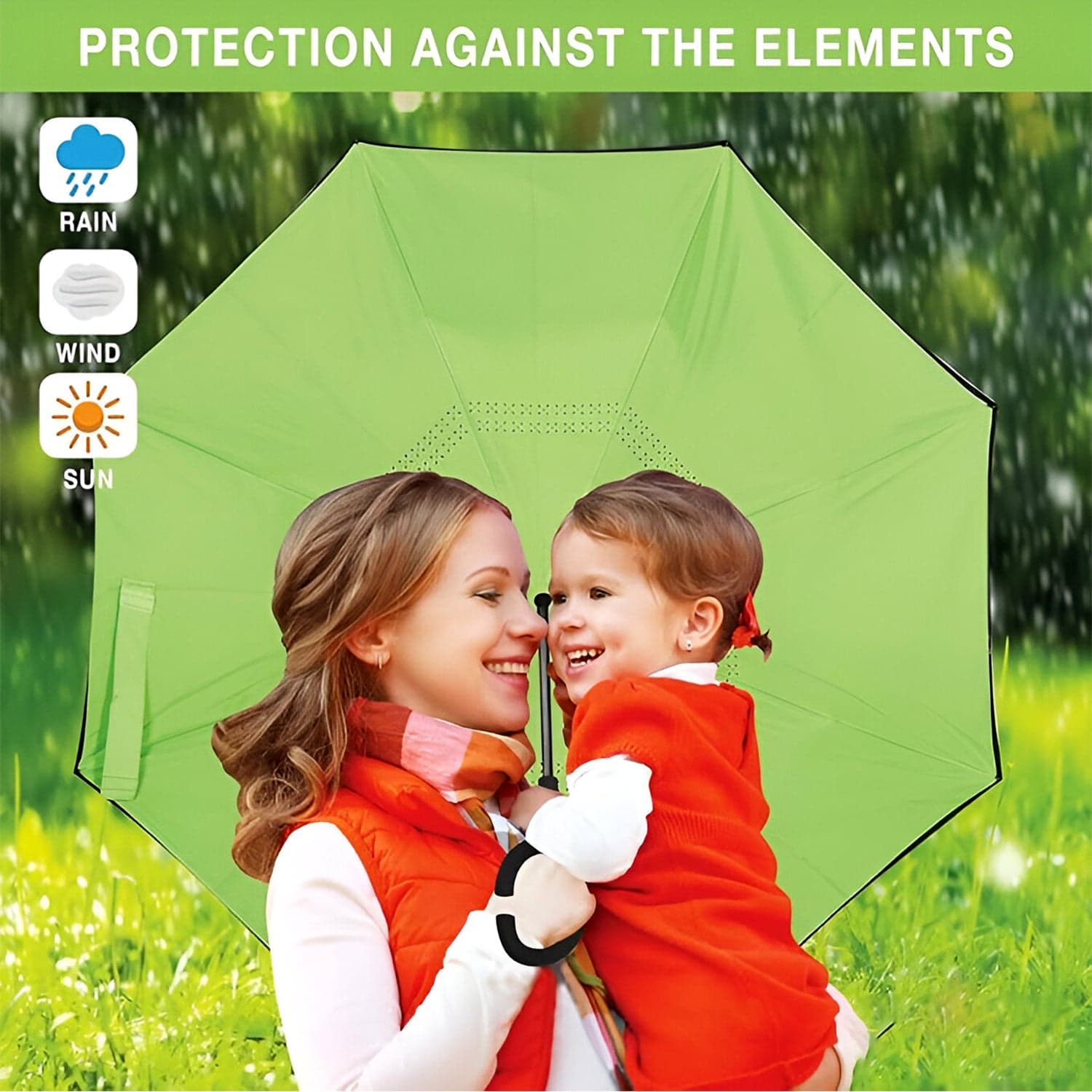Foldable UV & Rain Umbrella with C-Shaped Handle of Kids (1 Pc / Mix Color) thumbnail 9
