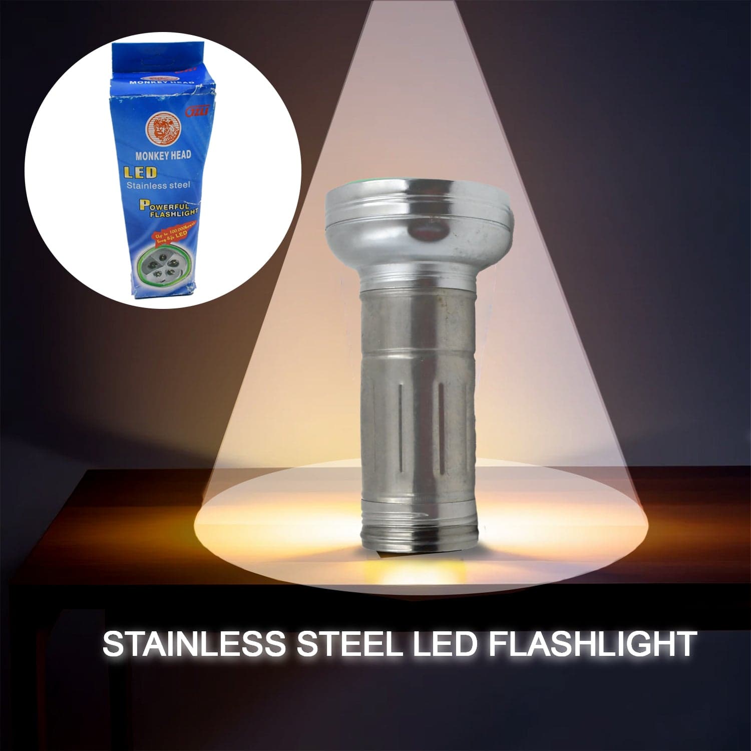 Nostalgic Flashlight,Flashlight Outdoor, Portable Nostalgic Simple Iron Outdoor Old-Fashioned Flashlight thumbnail 3