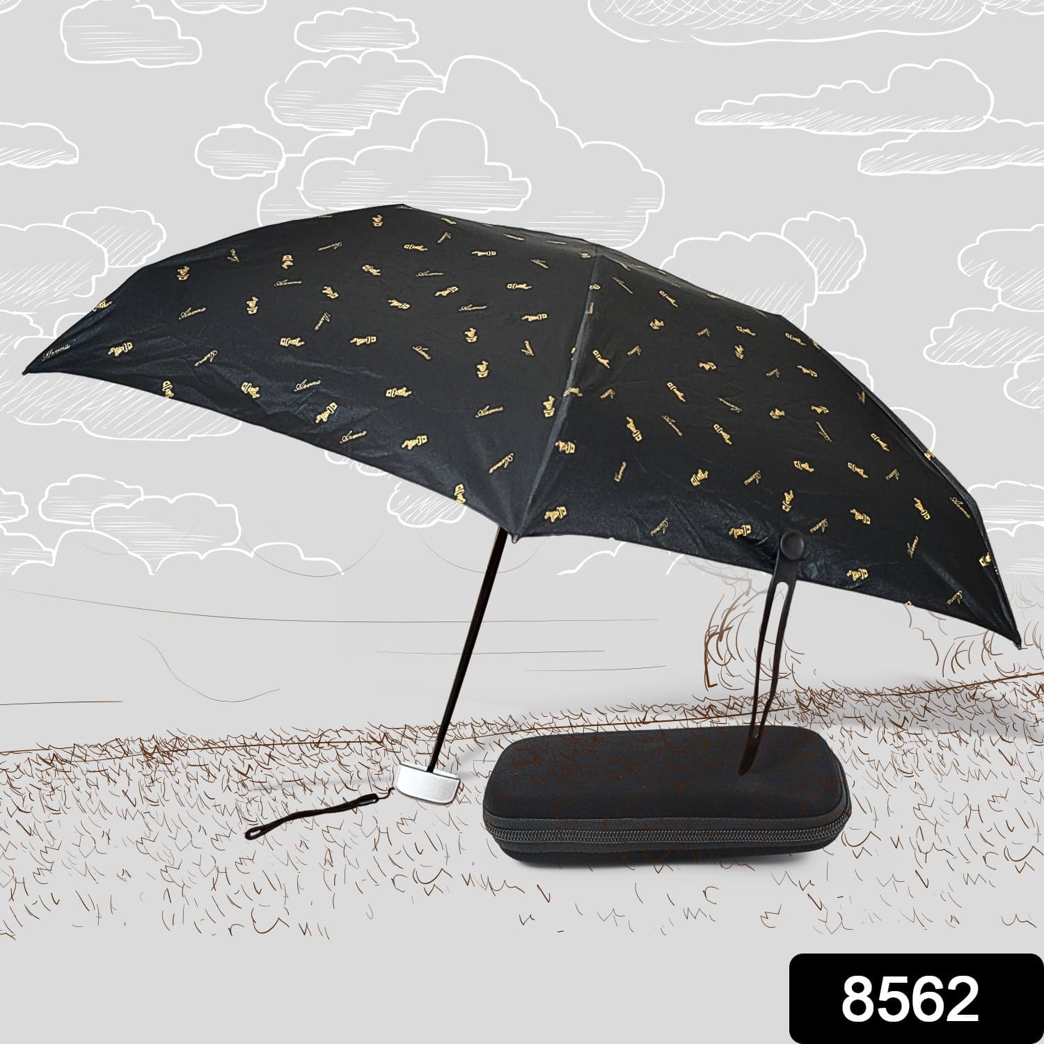 3-Fold Cute Umbrella of Sun & Rain Protection, UV Shield (1 Pc / With Zip Case) thumbnail 2