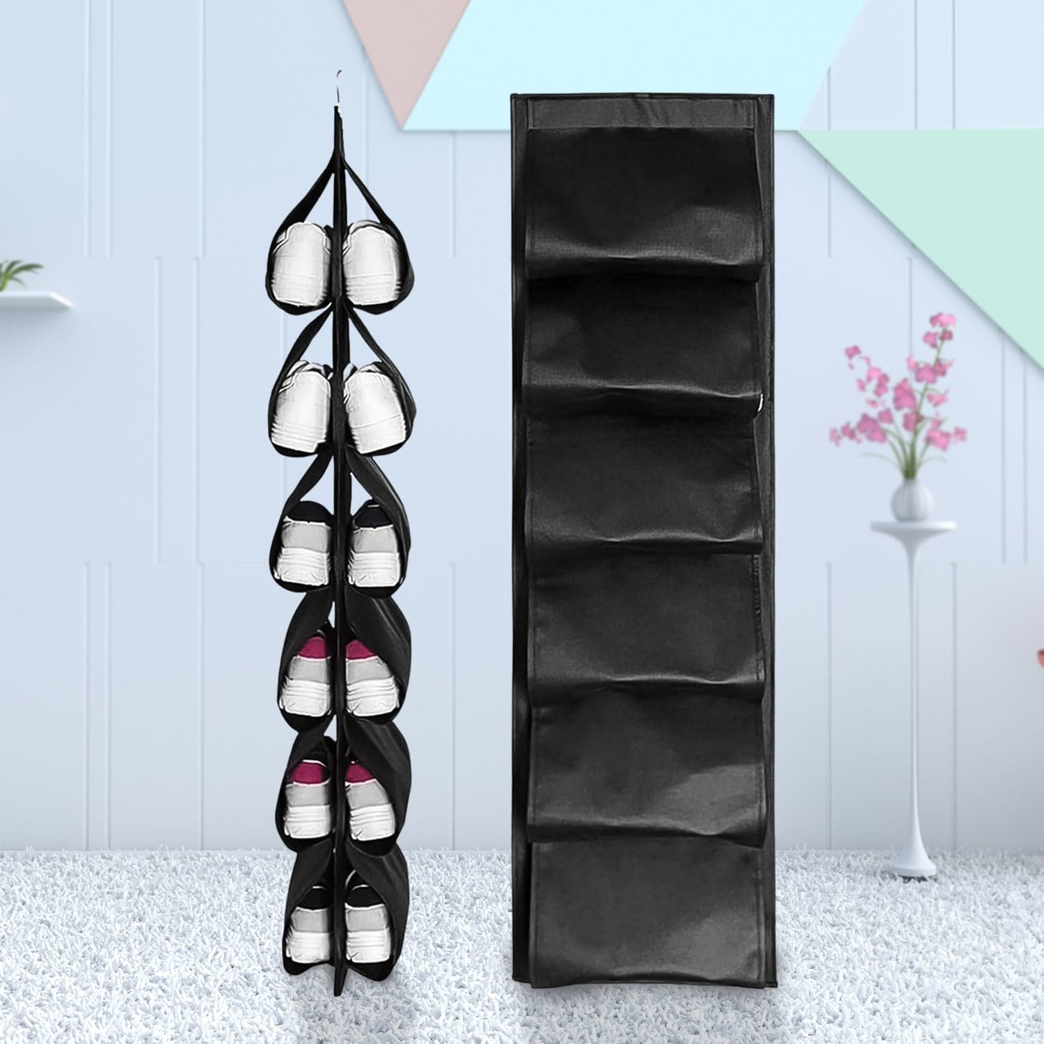 12 Grids Hanging Storage Bag (1 Pc / 12 Pocket / Mix Color) thumbnail 1