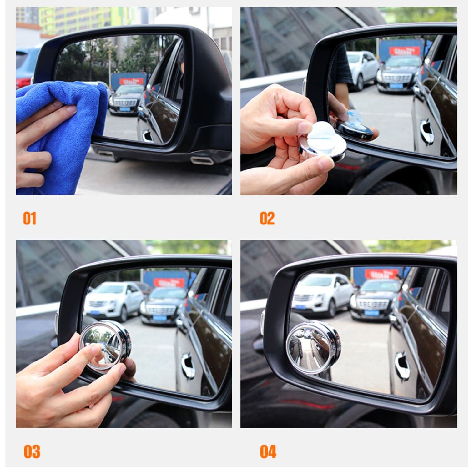 Car Blind Spot Side Mirror Round HD Glass Blind spot Mirror (2 Pc) thumbnail 5