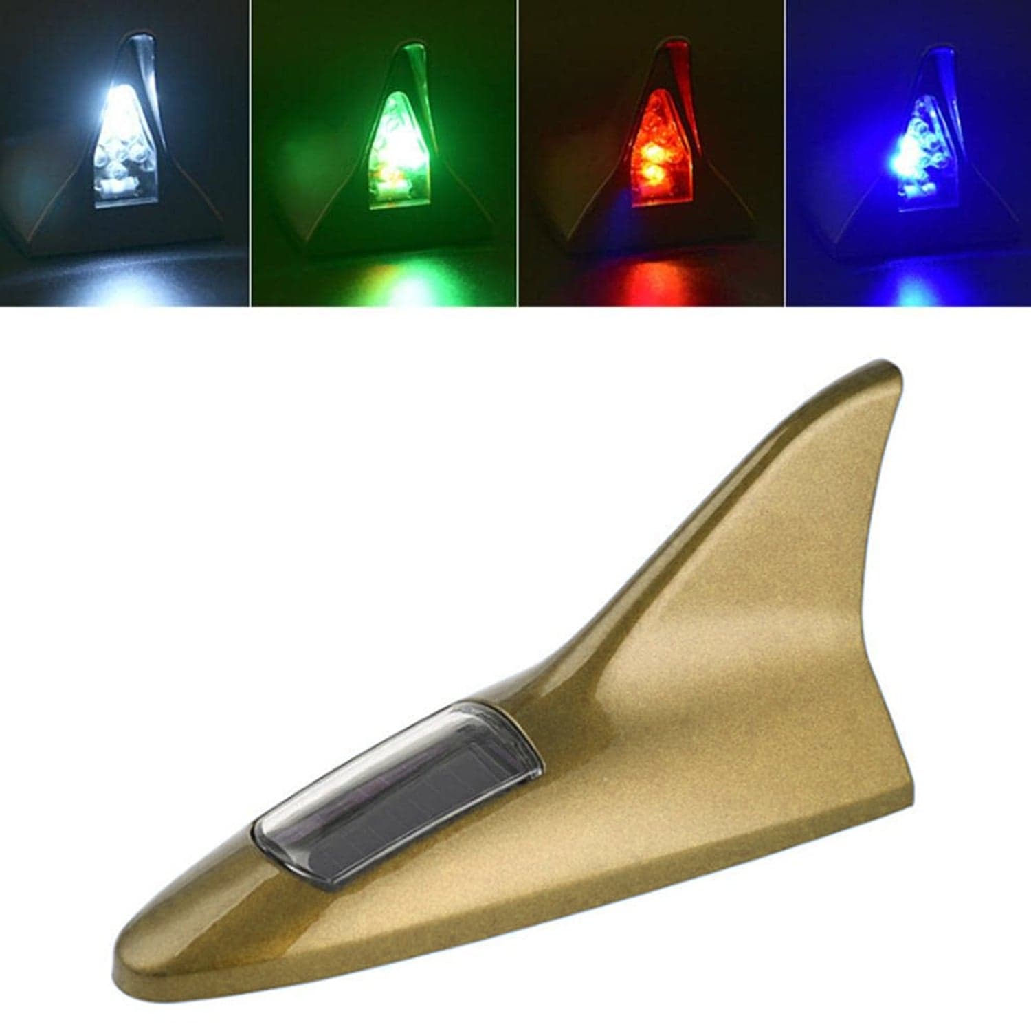 Shark Fin Light With Remote Led Signal Antenna Solar Shark Fin Car Roof Light Sensor Decoration Flashing Lamps thumbnail 5
