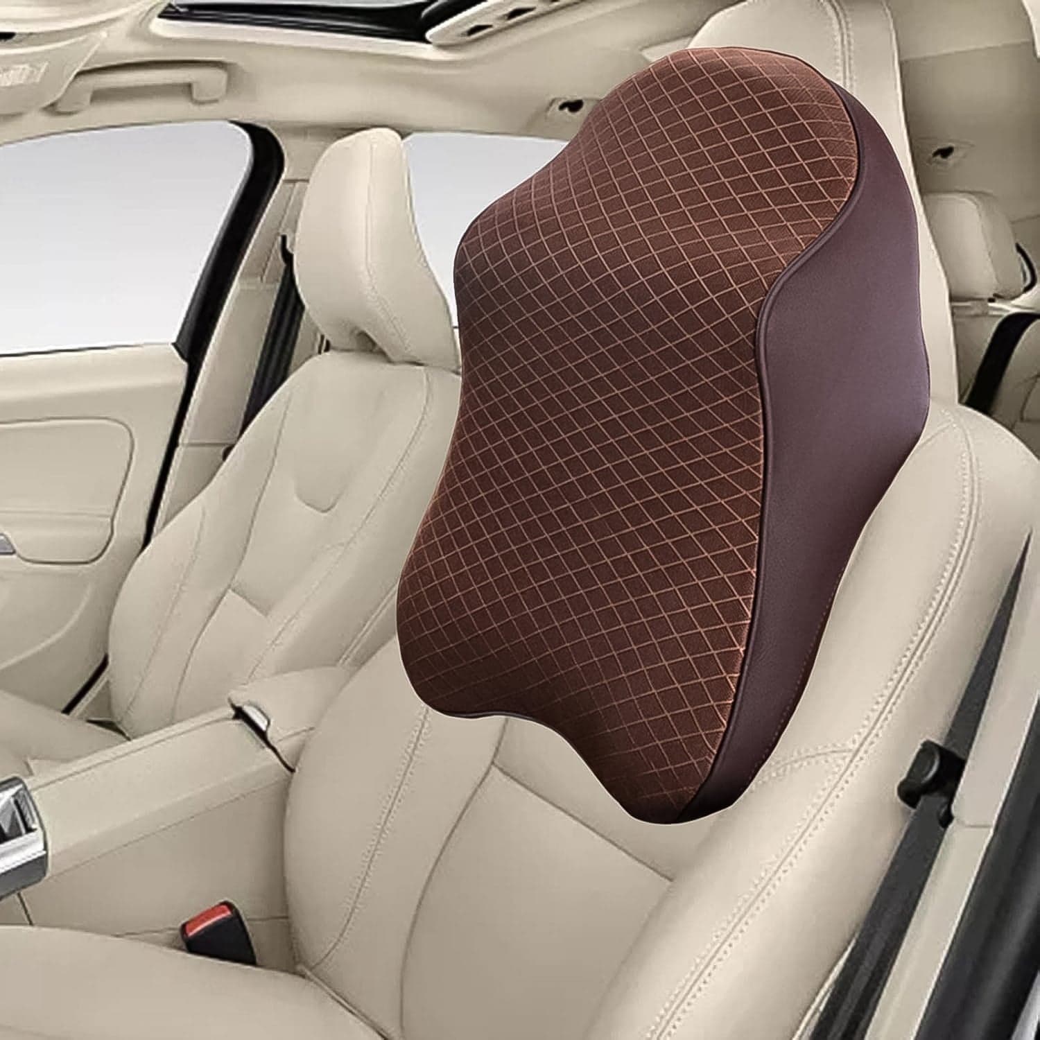 Say Goodbye to Neck Pain: Memory Foam Car Neck Pillow for Drivers (1 Pc, Mix Color) thumbnail 3