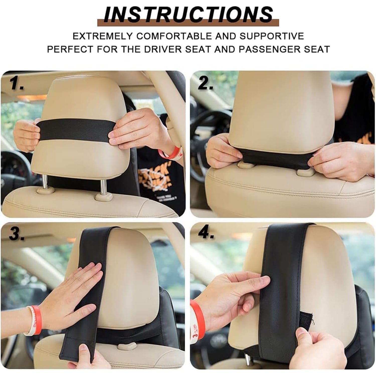Say Goodbye to Neck Pain: Memory Foam Car Neck Pillow for Drivers (1 Pc, Mix Color) thumbnail 5