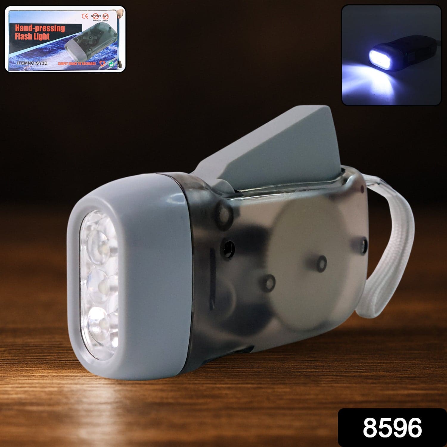 3 Led Hand Press Torch Hand Crank Flashlight Hand Pressing Flashlight Traveling Torch Light Manual Generator thumbnail 2