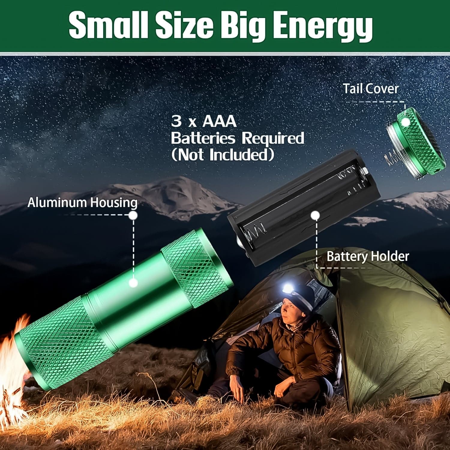 Super-Bright Mini 9 Led Bulb Pocket Torches - Small Torch Flashlight For Camping thumbnail 4