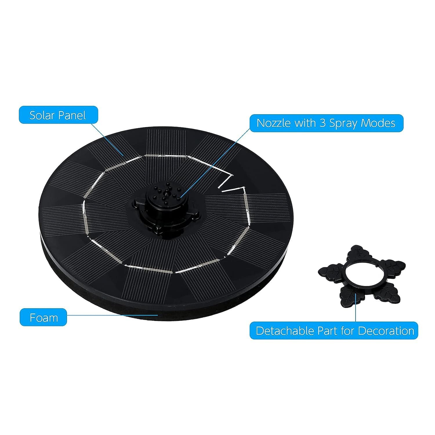 Fast Fountain By Pocket Hose - Solar-Powered - Instantly Adds A Water Feature Virtually Anywhere - 5 Spray Modes - No Installation Or Batteries Required - Great For Bird Baths thumbnail 4