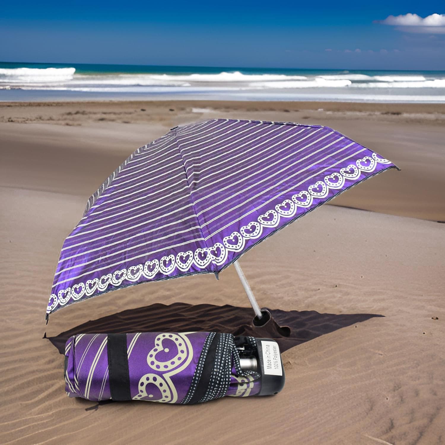3-Fold & 5 Floor Sun Protective Solid Foldable Umbrella (1 Pc) thumbnail 1