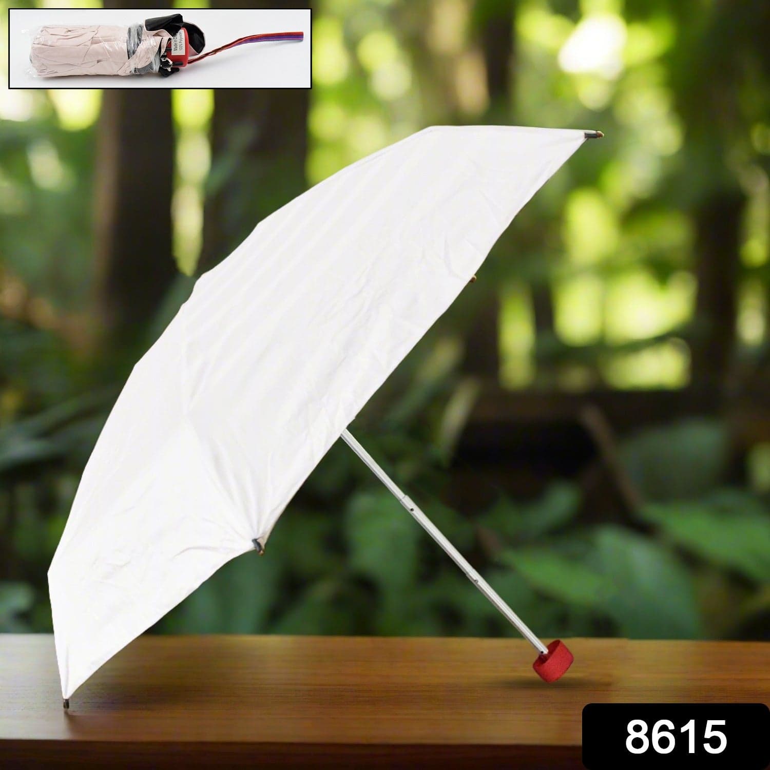 3-Fold Sun & Rain Protective Solid Foldable Umbrella (1 Pc) thumbnail 2