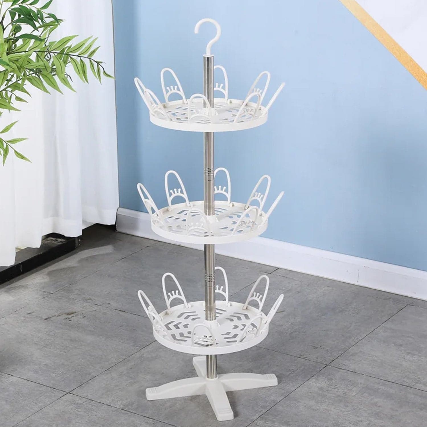 Rotating Shoe Rack, 3 Layer/ 3 Tier Rotating Shoe Rack (1 Pc) thumbnail 1