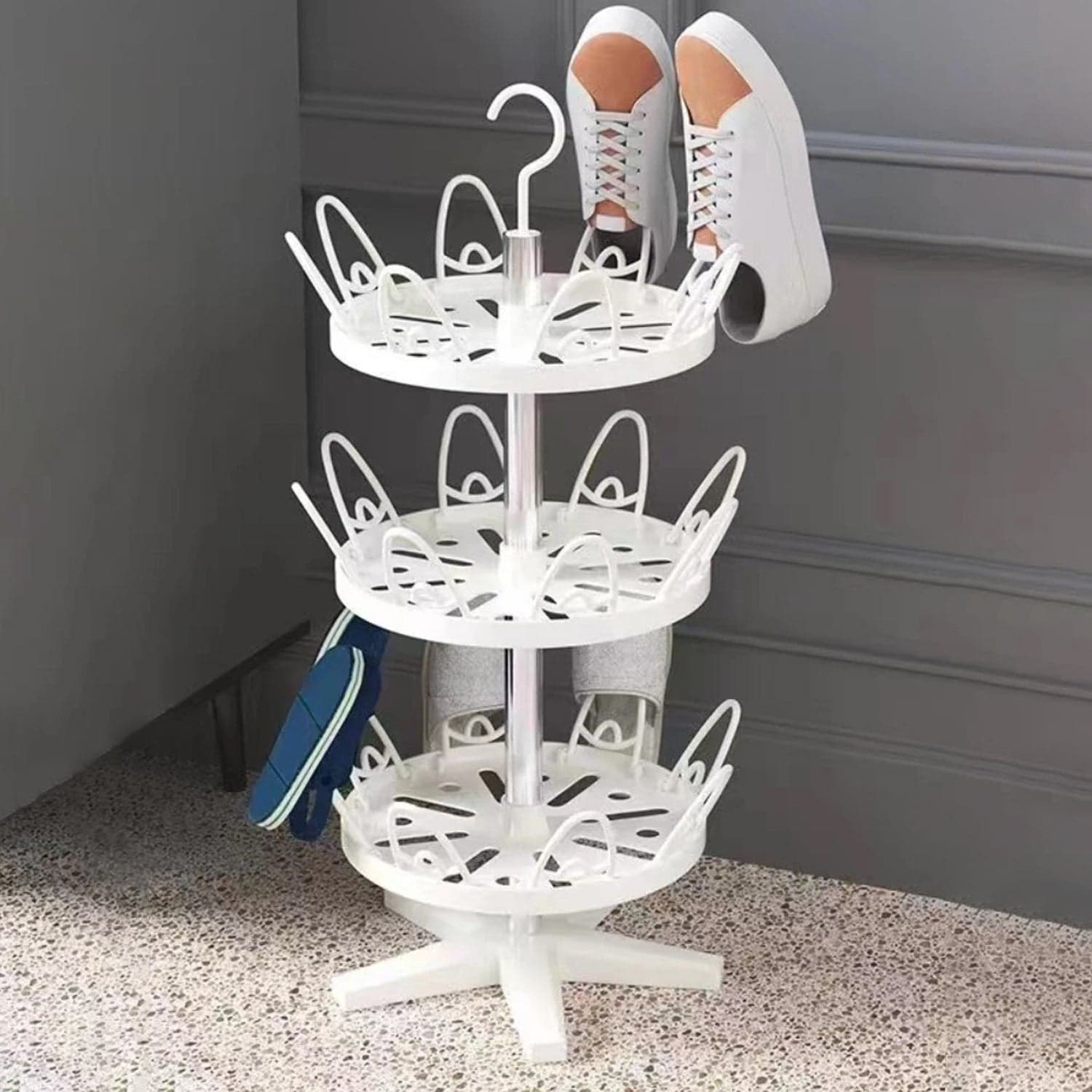 Rotating Shoe Rack, 3 Layer/ 3 Tier Rotating Shoe Rack (1 Pc) thumbnail 5