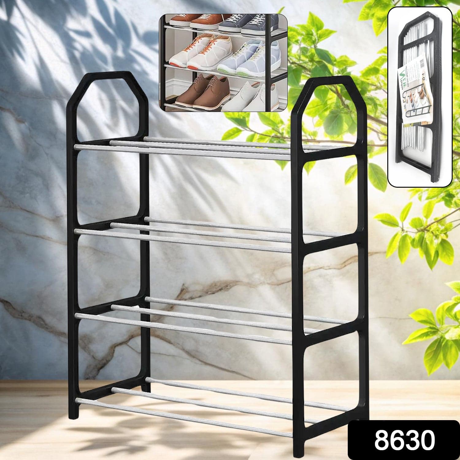 4 Layer Space for saving Shoes Show Rack Folding Shoe Rack (1 Pc) thumbnail 2