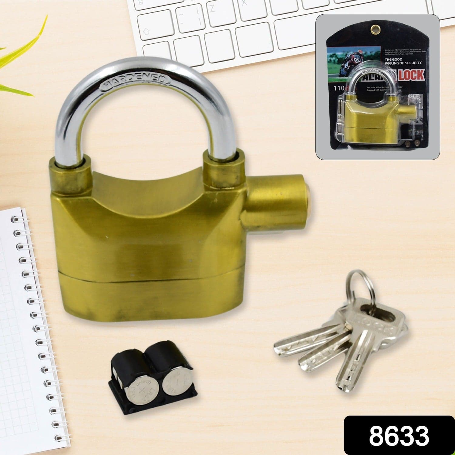 Security Alarm Metallic Lock System with 3 Keys (1 Set / Mix Color) thumbnail 2