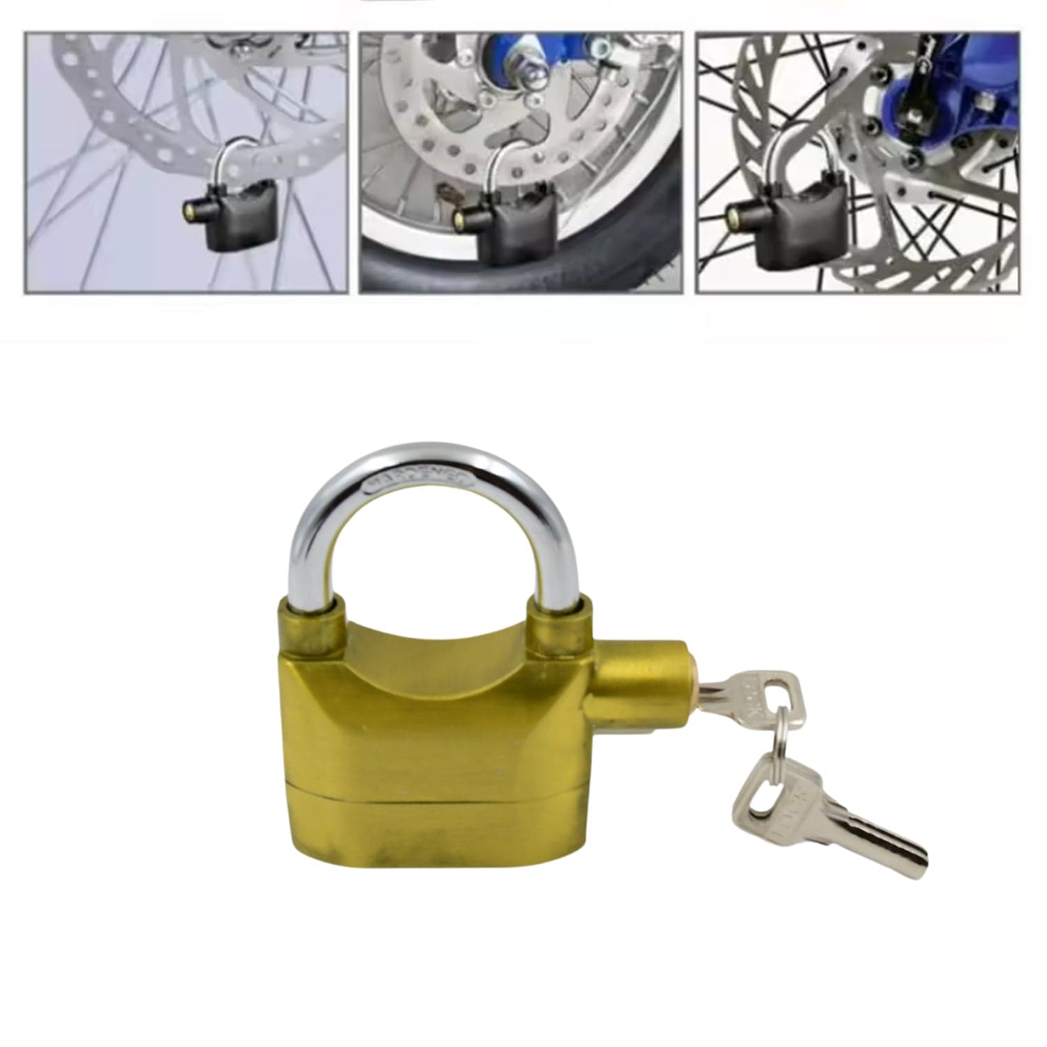 Security Alarm Metallic Lock System with 3 Keys (1 Set / Mix Color) thumbnail 3