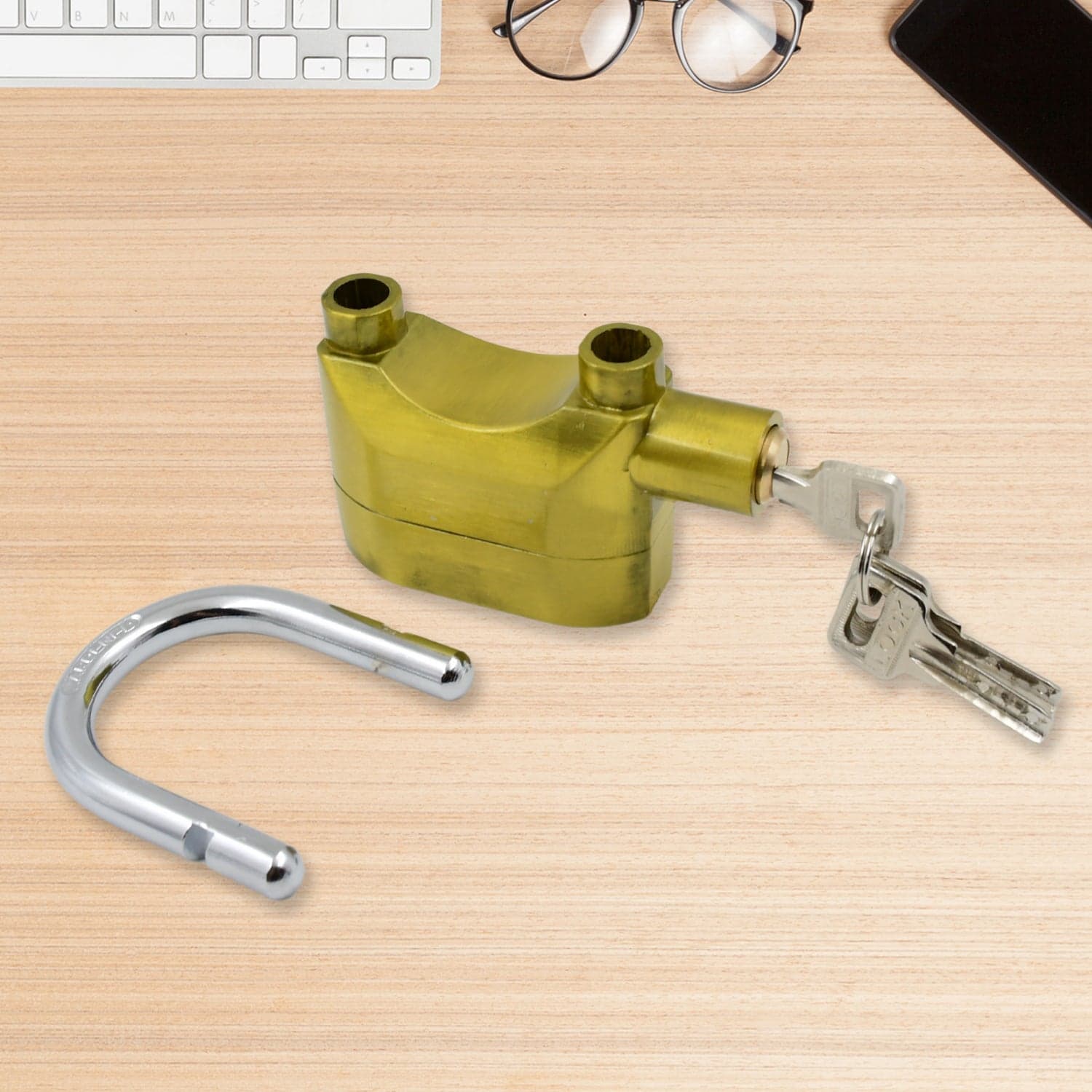 Security Alarm Metallic Lock System with 3 Keys (1 Set / Mix Color) thumbnail 6