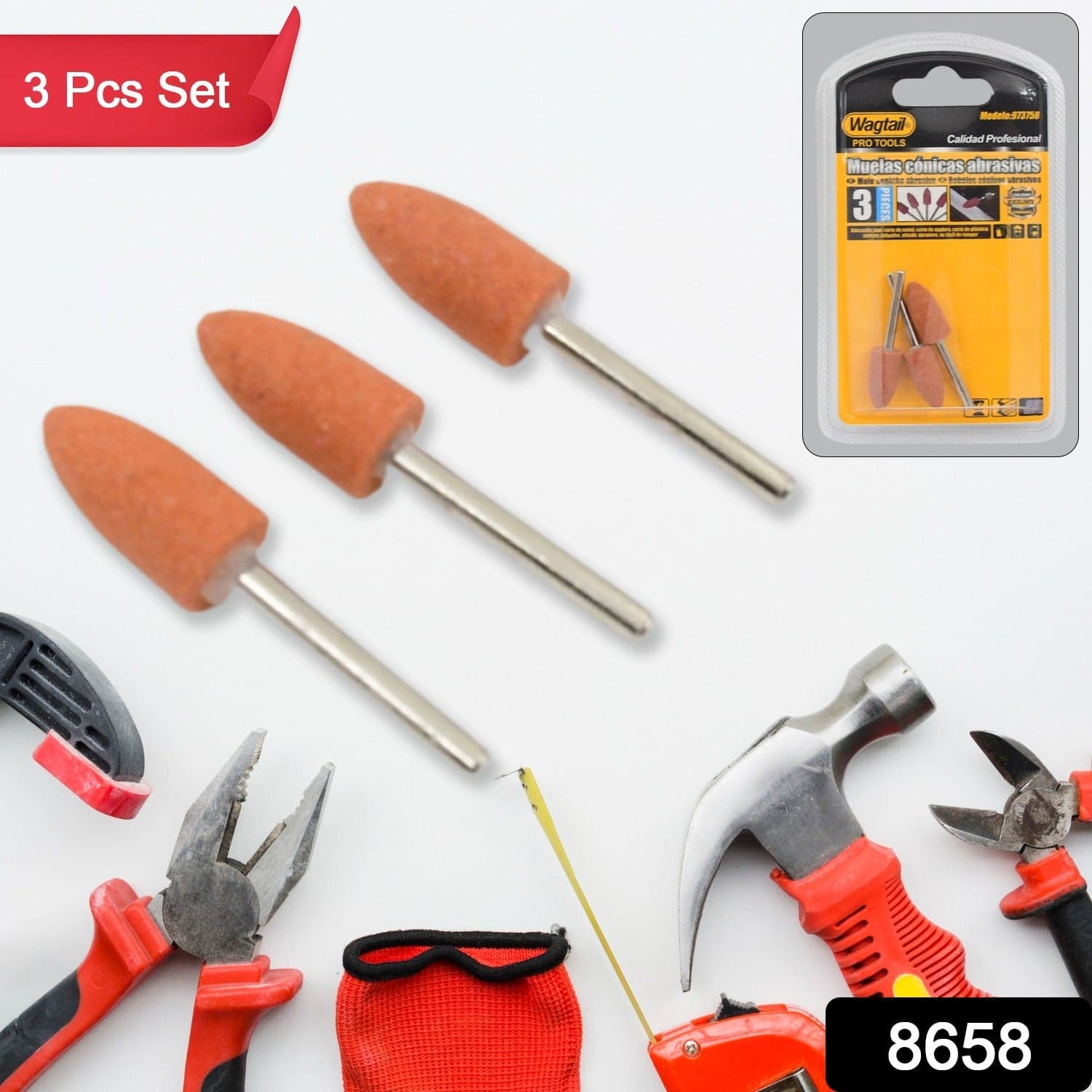 Bullet Shape Rotary Grinding Stone Set (3 Pcs Set) thumbnail 2