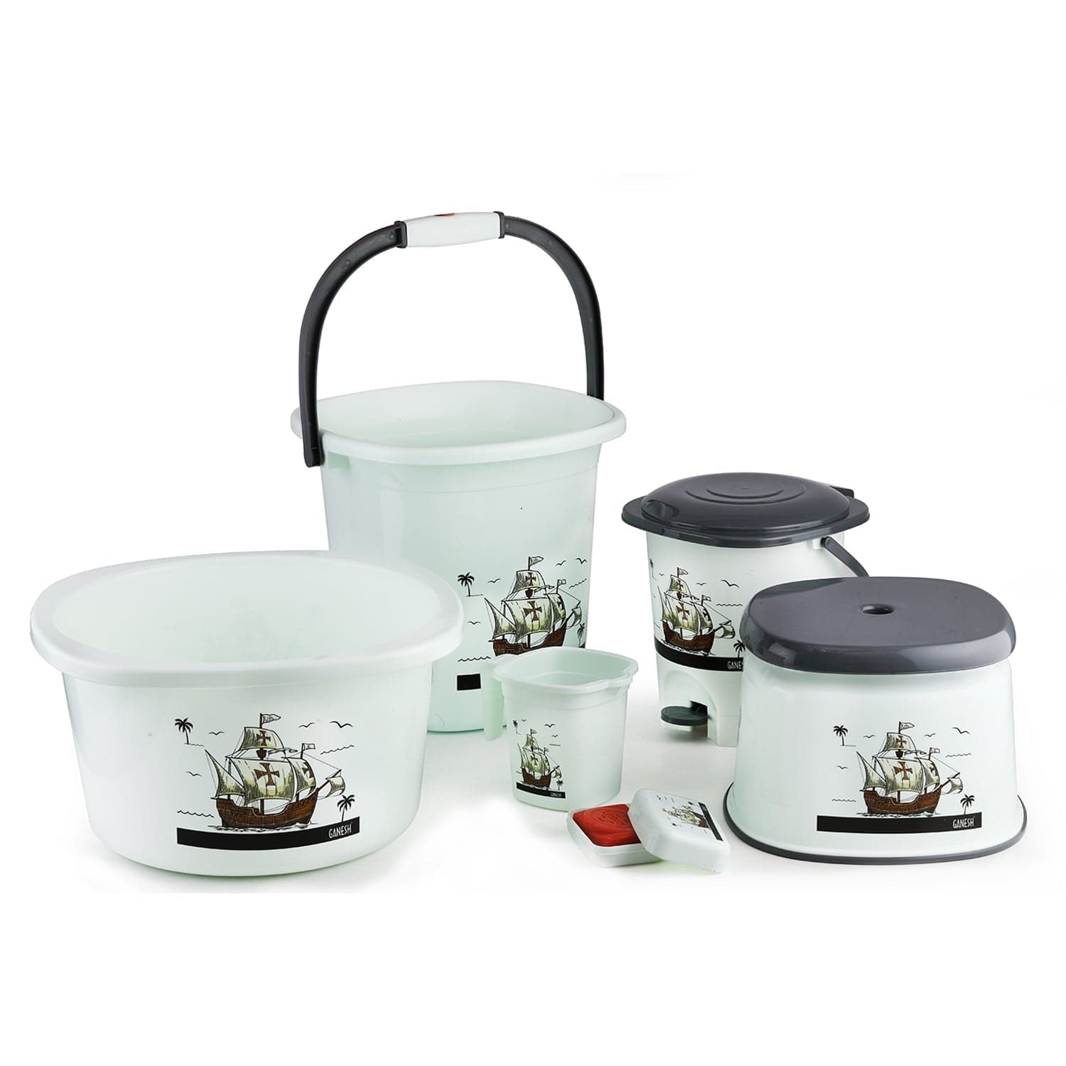 Plastic Bathroom Accessories Set 6 Pcs thumbnail 7