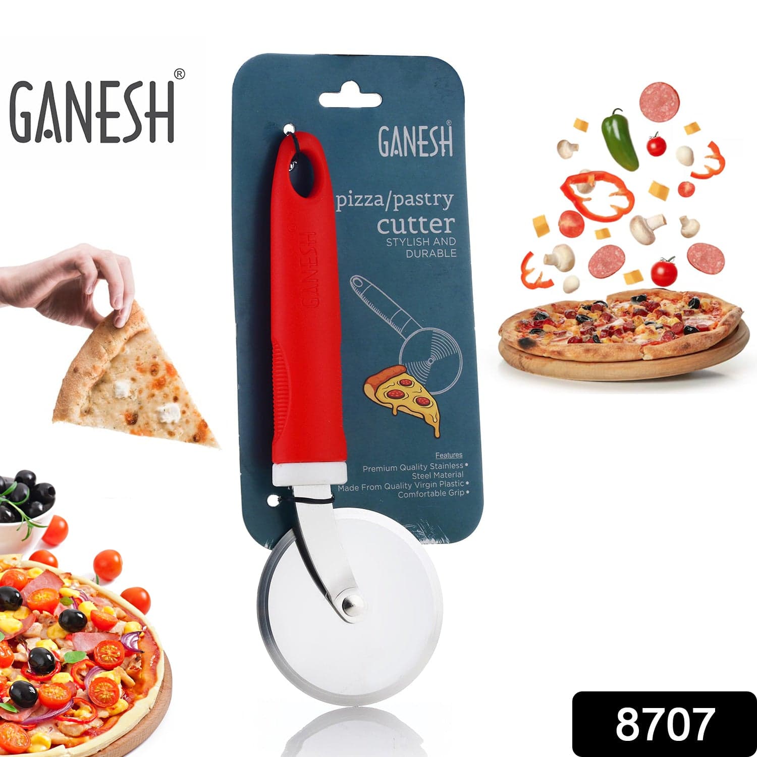 Ganesh GANESH PIZZA / PASTRY CUTTER Wheel Pizza Cutter (Stainless Steel) thumbnail 2