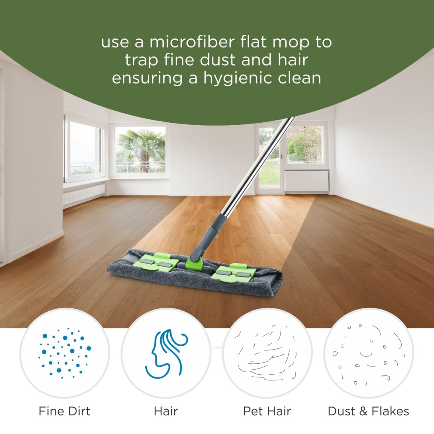 Multipurpose Wet And Dry Cleaning Microfiber Flat Mop Floor Cleaning Mop With thumbnail 6
