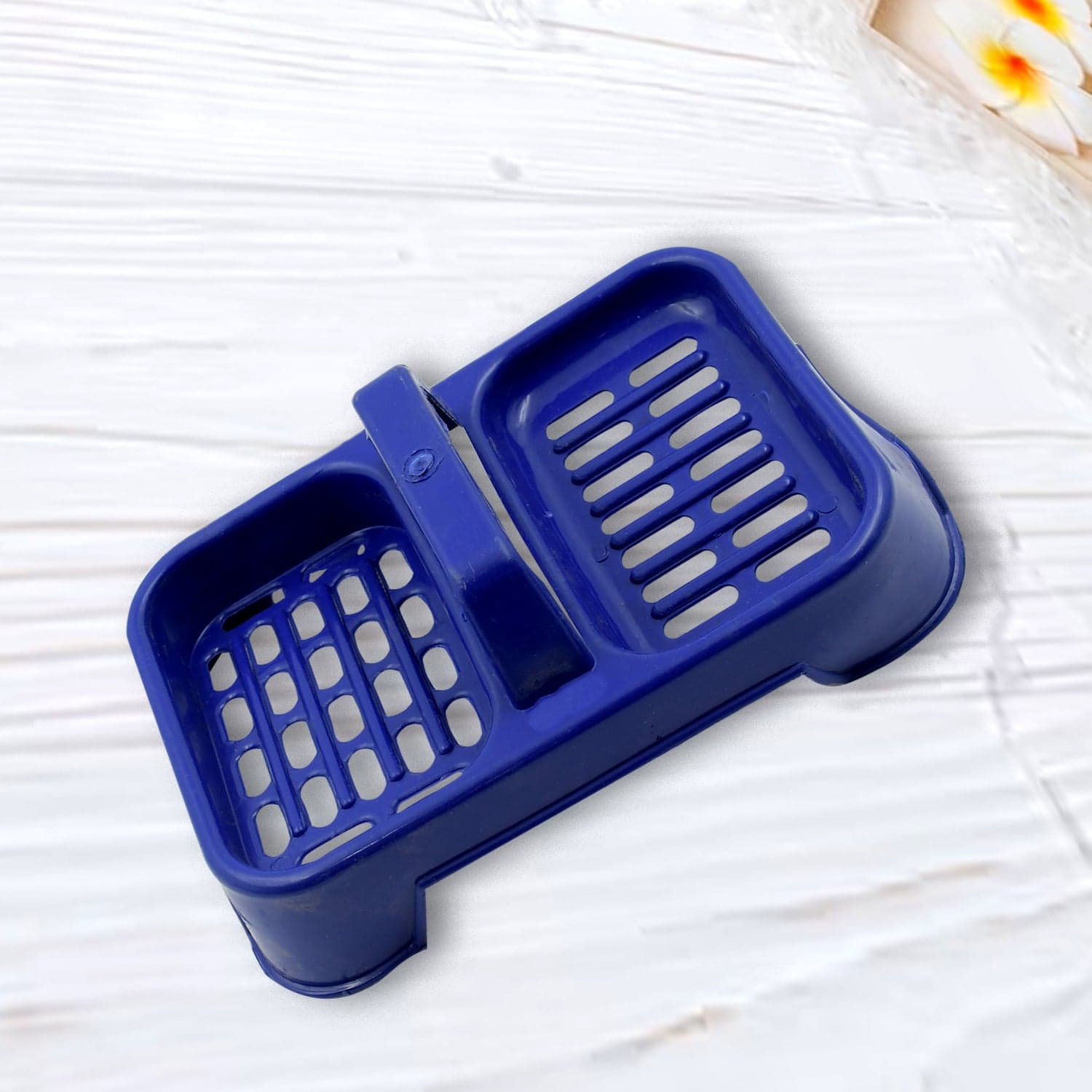 2In1 Plastic Soap Case, Dual Section Soap Holder For Bathroom Or Kitchen Sink ,Sabudani(1 Pc / Multicolor) thumbnail 3