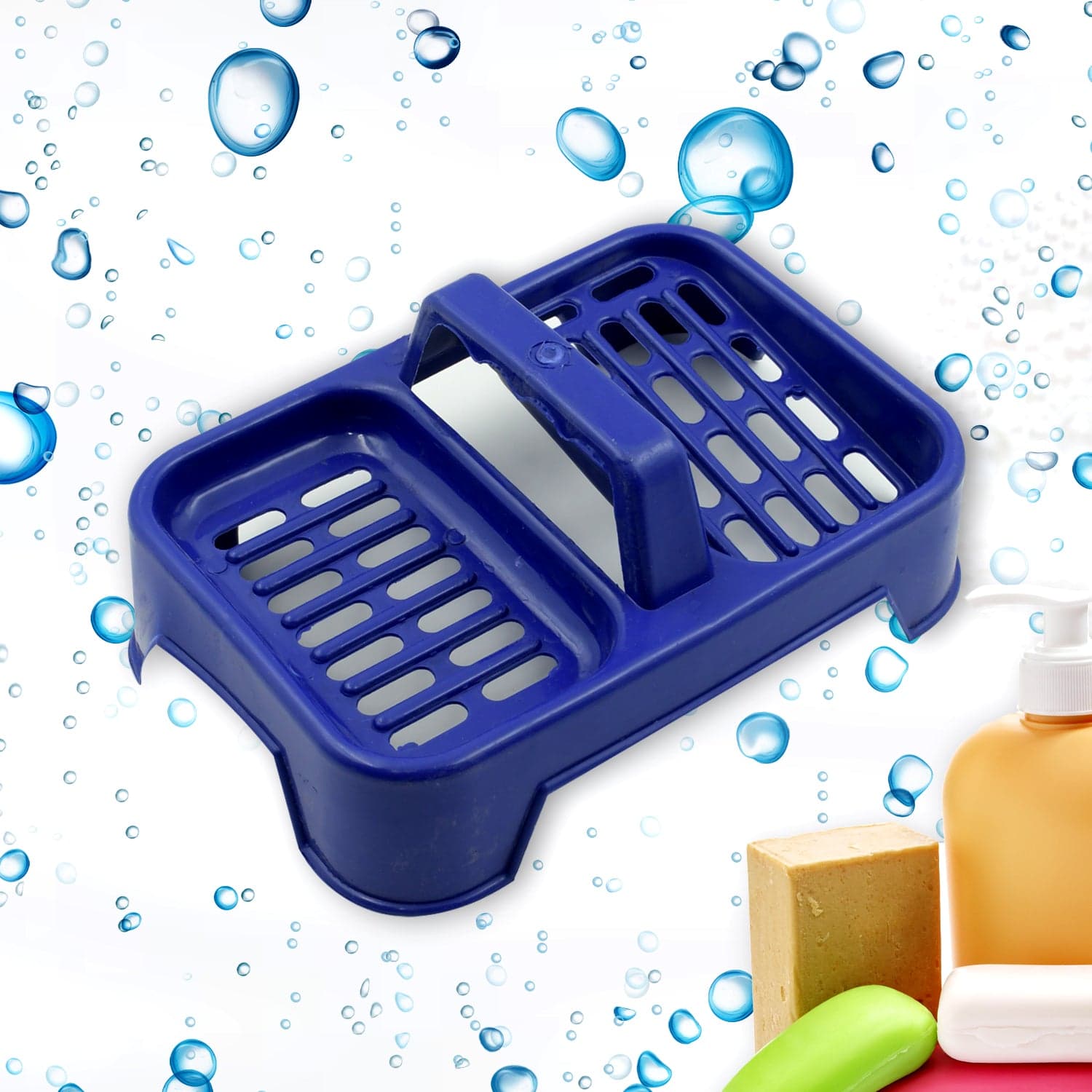 2In1 Plastic Soap Case, Dual Section Soap Holder For Bathroom Or Kitchen Sink ,Sabudani(1 Pc / Multicolor) thumbnail 4