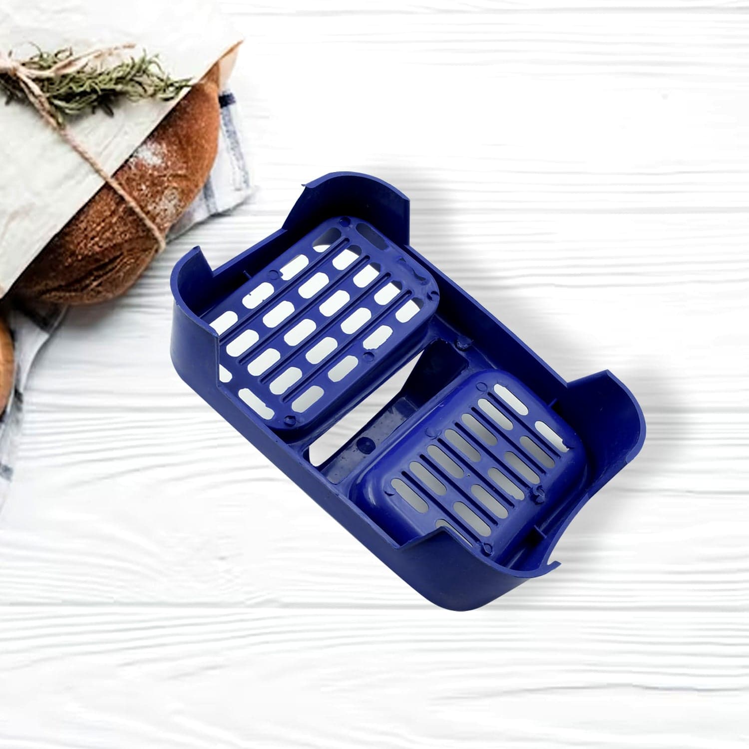 2In1 Plastic Soap Case, Dual Section Soap Holder For Bathroom Or Kitchen Sink ,Sabudani(1 Pc / Multicolor) thumbnail 5