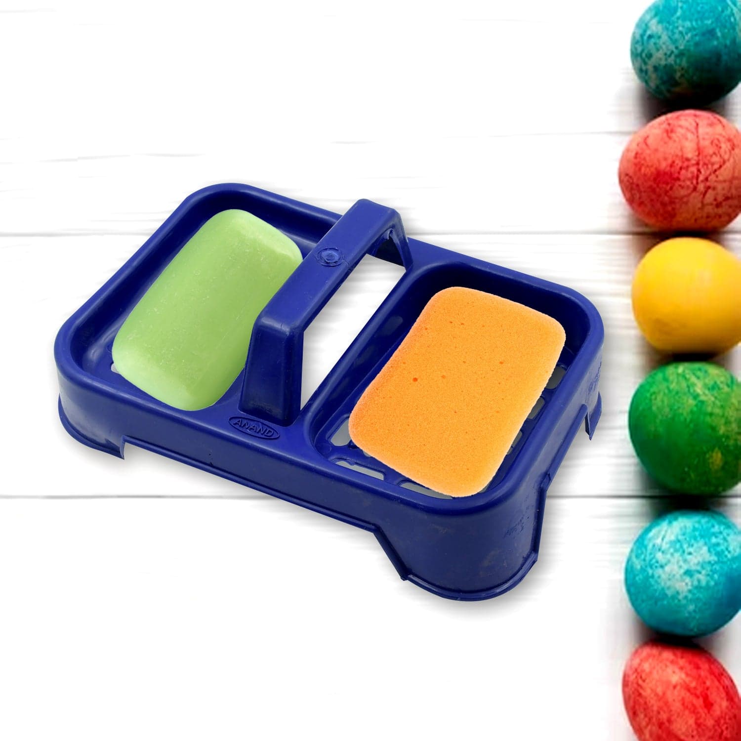 2In1 Plastic Soap Case, Dual Section Soap Holder For Bathroom Or Kitchen Sink ,Sabudani(1 Pc / Multicolor) thumbnail 6