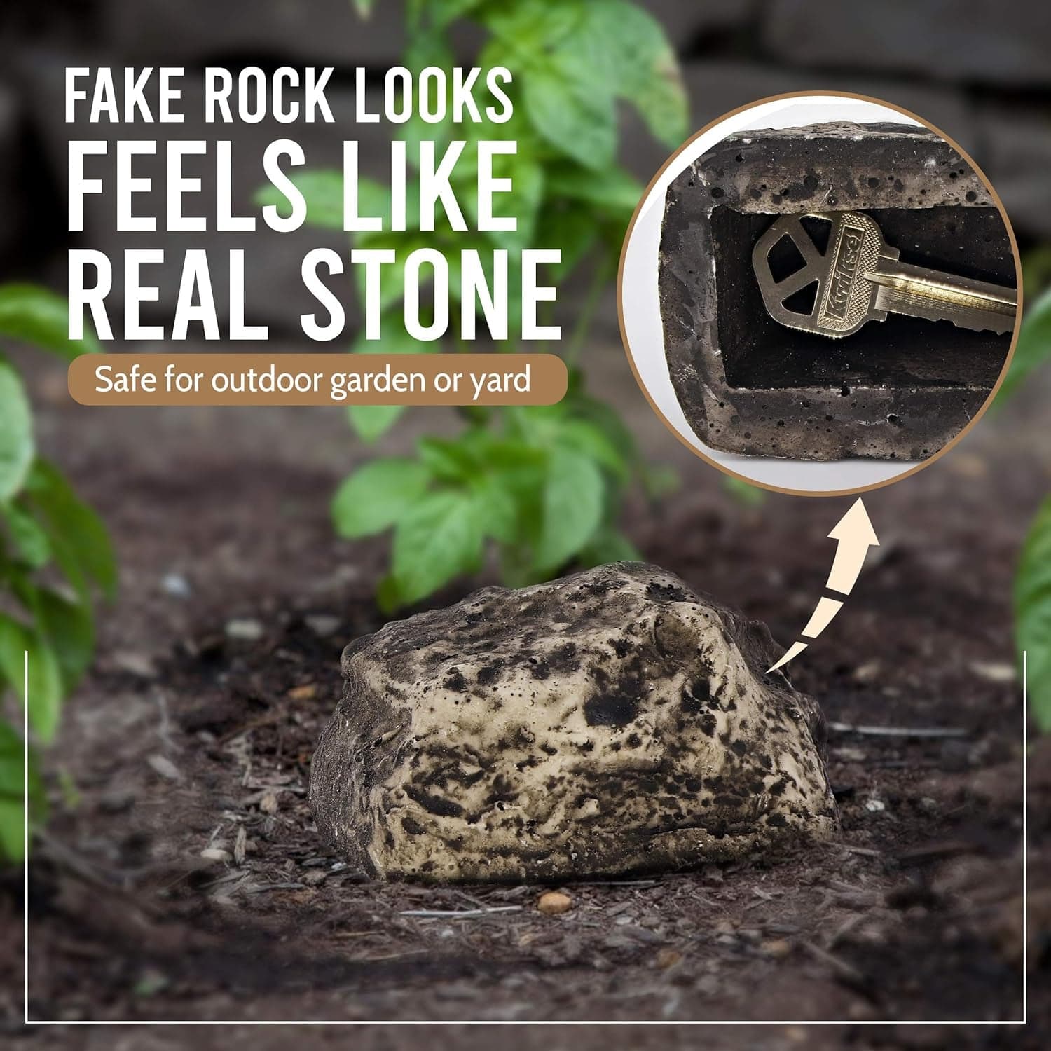 Realistic Fake Rock Key Hider of Weatherproof Outdoor Key Storage for Emergencies (1 Pc) thumbnail 5