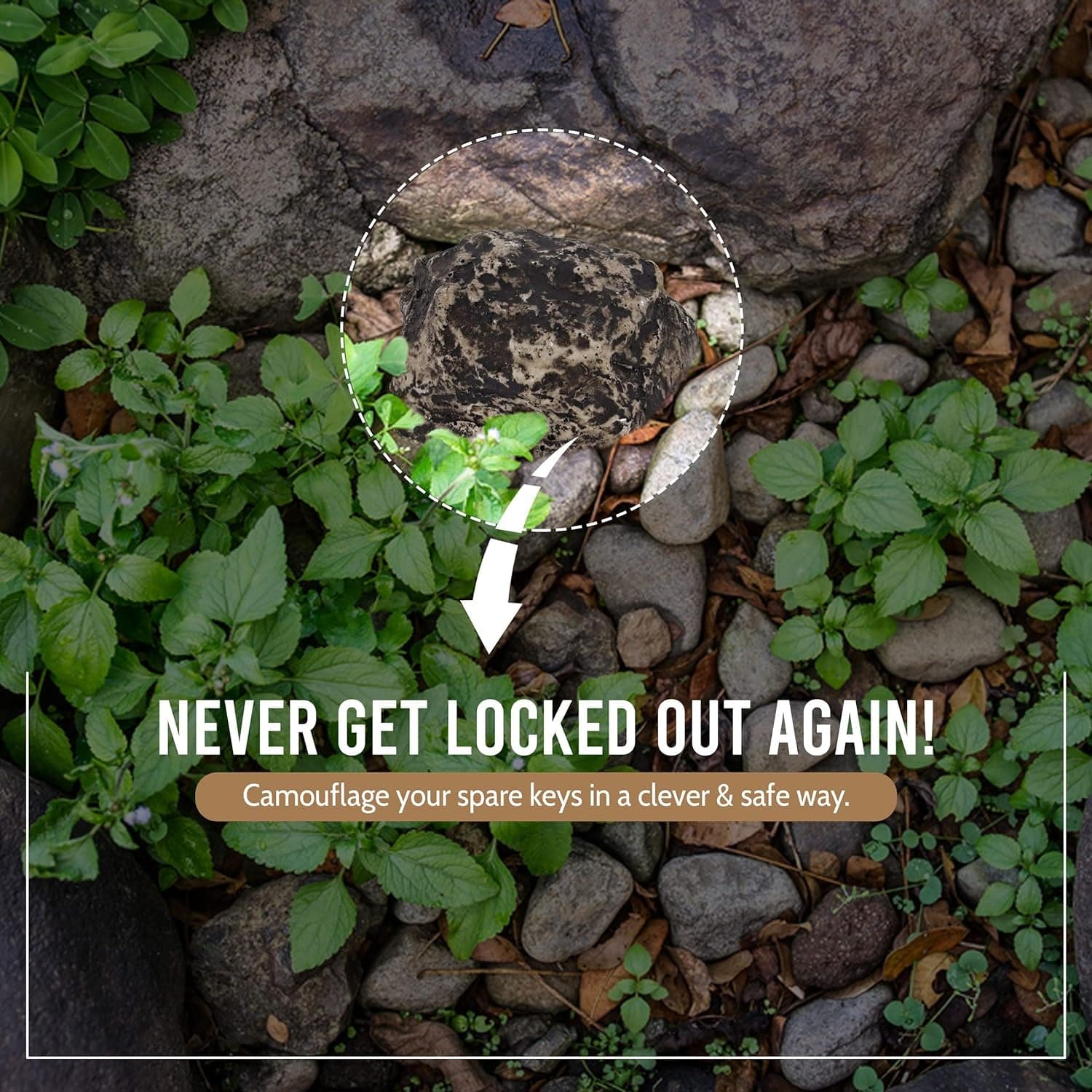 Realistic Fake Rock Key Hider of Weatherproof Outdoor Key Storage for Emergencies (1 Pc) thumbnail 6