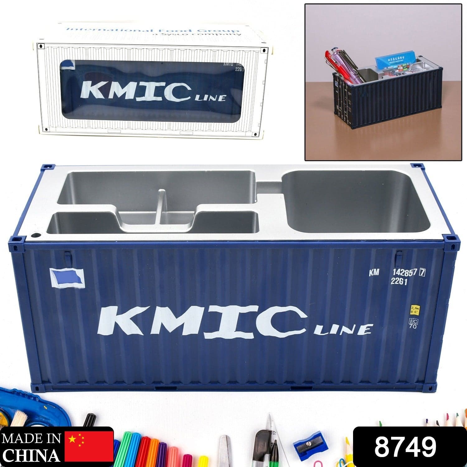 Shipping Container Pen Holder Shipping Container Model Pen Name Cardholder Simulated Container Model For Business Gift thumbnail 2