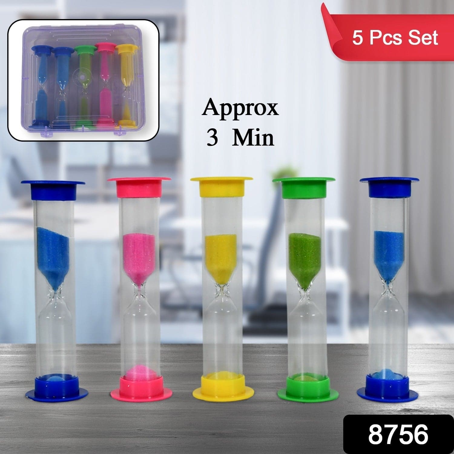 Plastic Hourglass Sand Timer Set Of 3-Min Sand Clock For Kitchen thumbnail 2