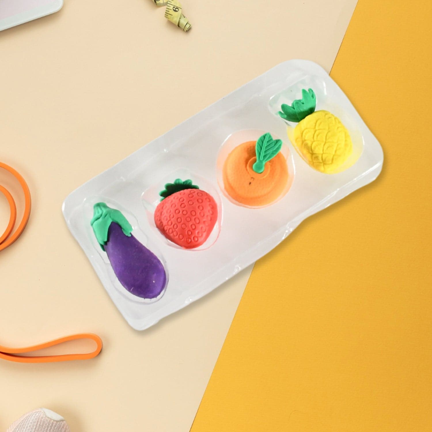 Mini Cute Veg & Fruit Erasers of 3D Colorful Eraser Set for Kids (4 Pc) thumbnail 7