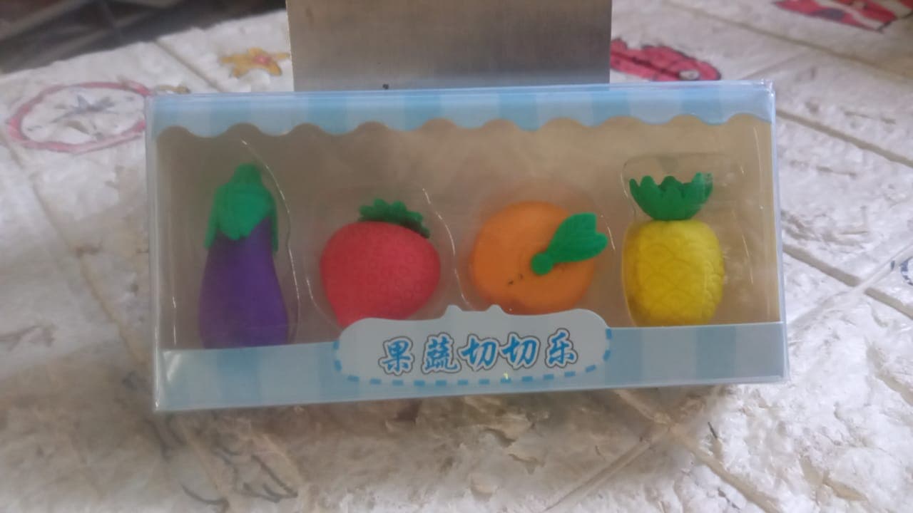 Mini Cute Veg & Fruit Erasers of 3D Colorful Eraser Set for Kids (4 Pc) thumbnail 9