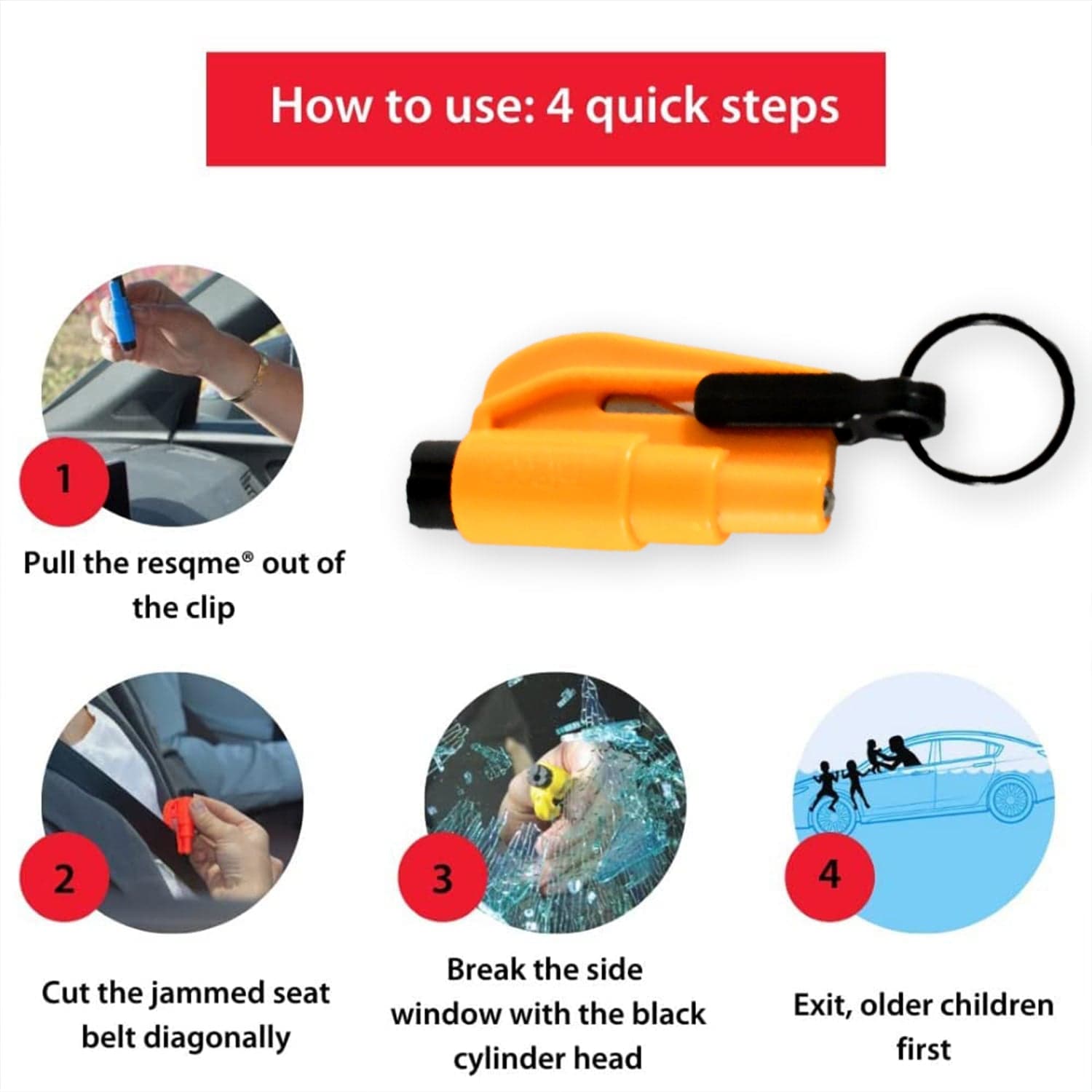 2-In-1 Emergency Safety Cutter Of Keychain Tool For Glass Breaking & Seatbelt Cutting thumbnail 2