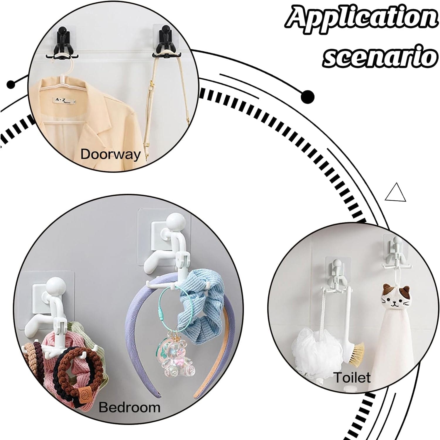 360° Rotating 6-Claw Hook of Kitchen & Bathroom Organizer (1 Pc | White) thumbnail 5