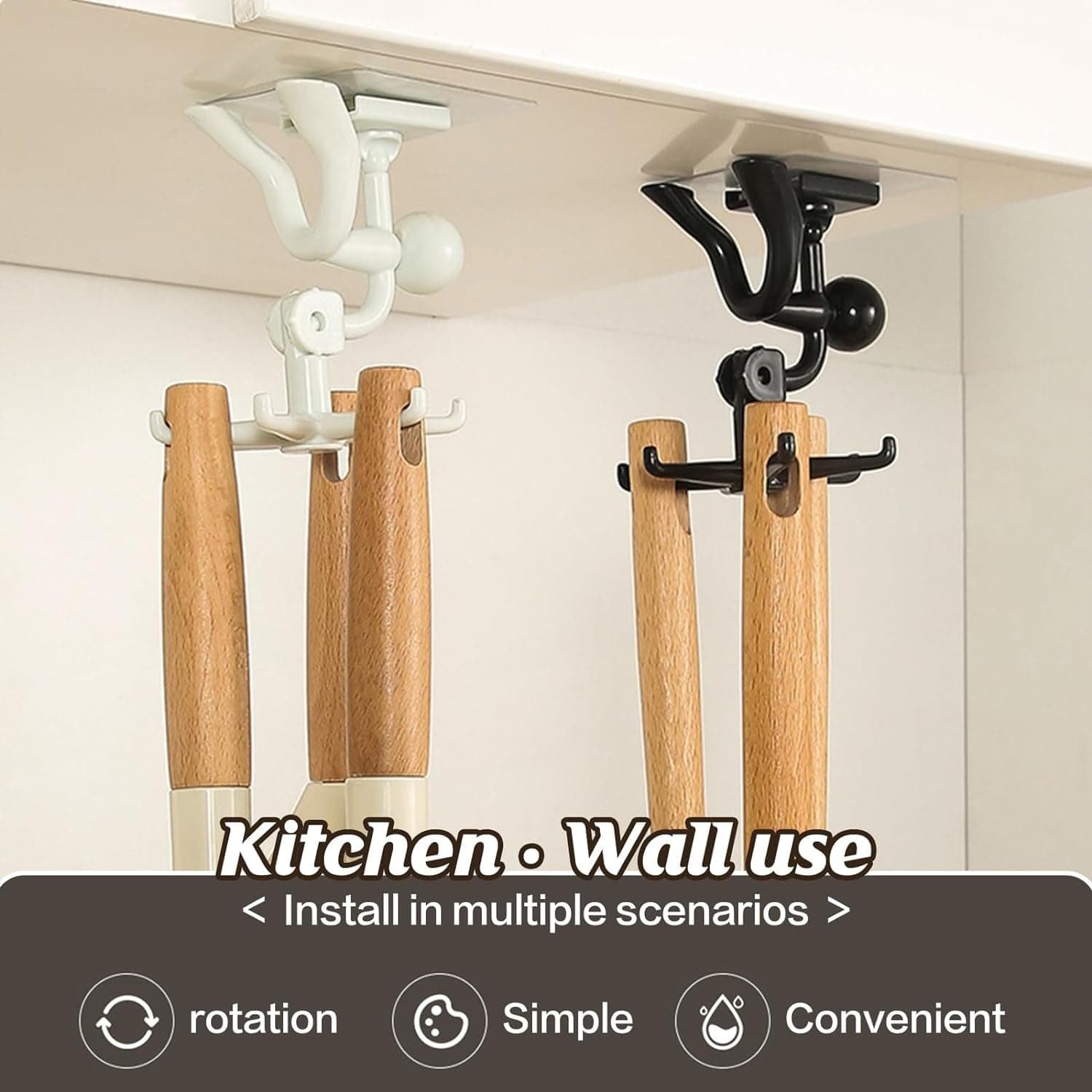 360° Rotating 6-Claw Hook of Kitchen & Bathroom Organizer (1 Pc | White) thumbnail 6