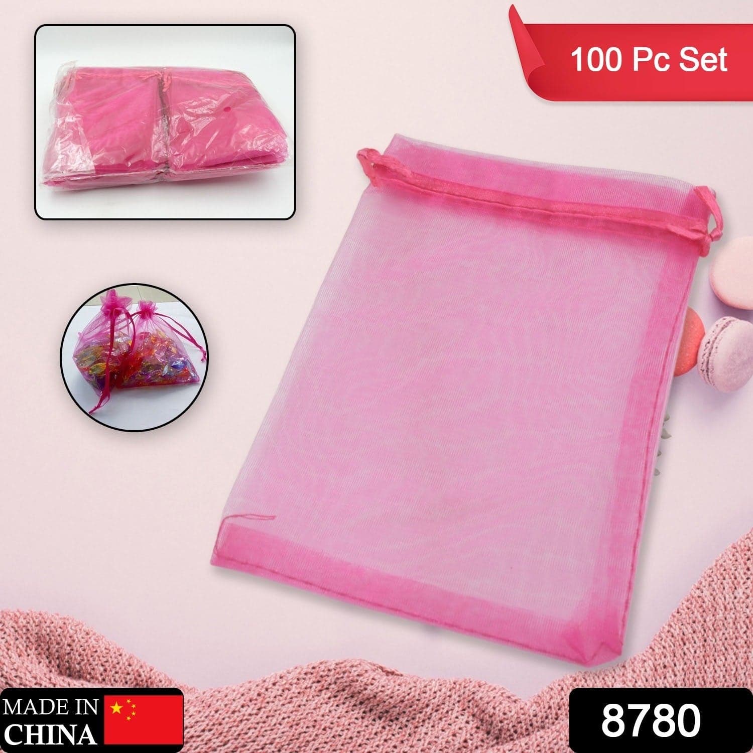 Organza Gift Bags Small Mesh Bags Drawstring Gift Bags Christmas Drawstring Organza Gift Bags thumbnail 2