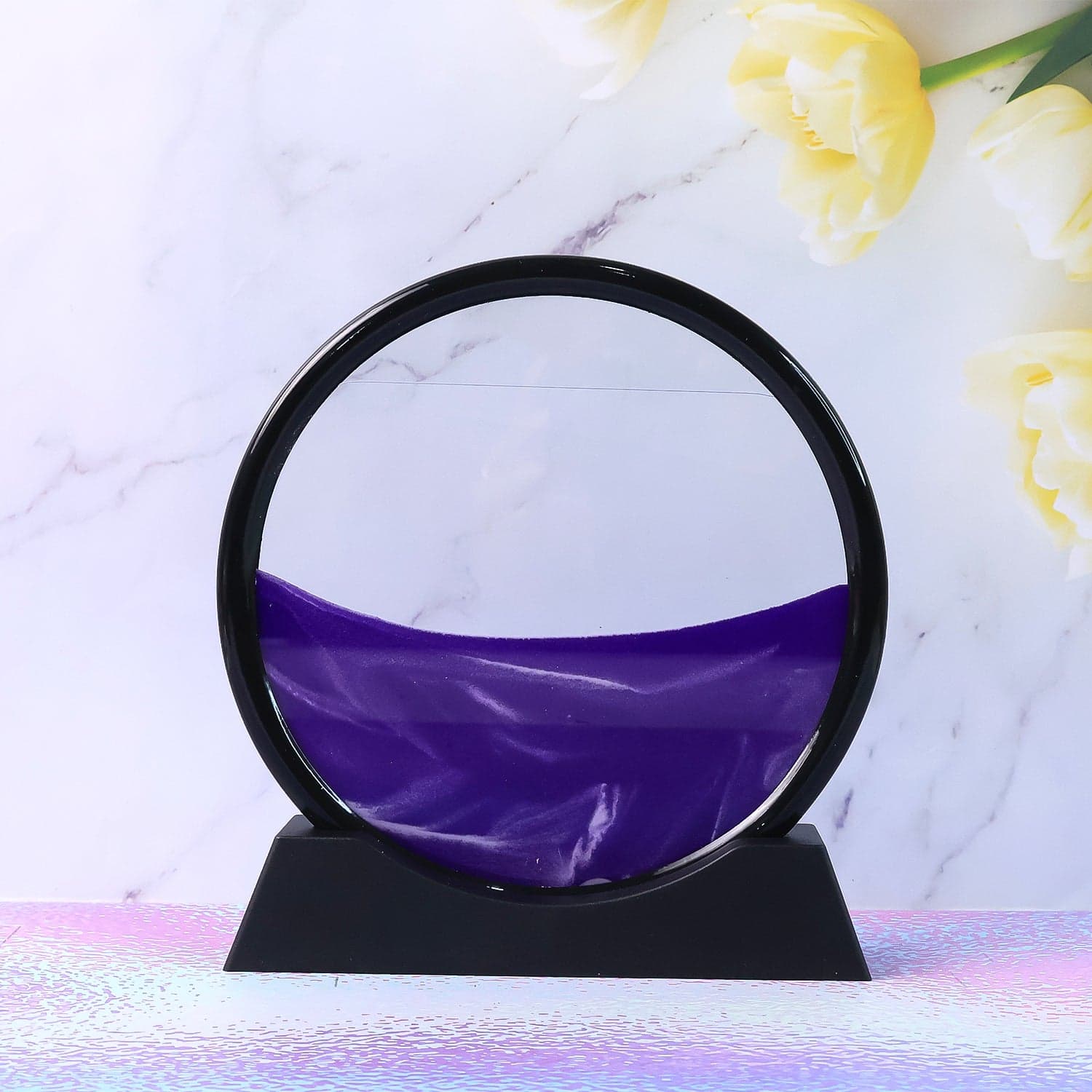 3D Moving Sand Art of Liquid Motion Deep Sea Sandscape with Round Glass Frame (1 Pc) thumbnail 8