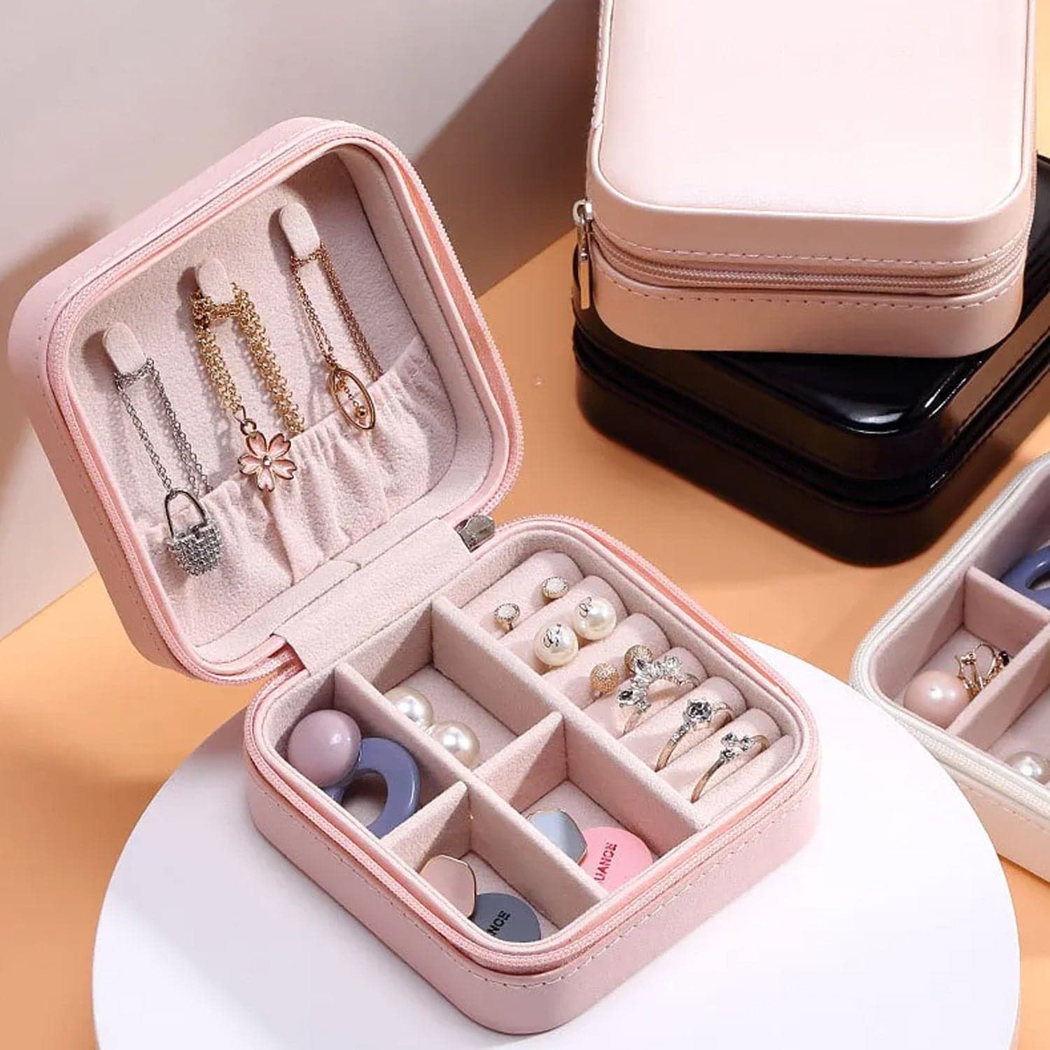 Mini PU Leather jewellery Box for Travel & Storage thumbnail 4