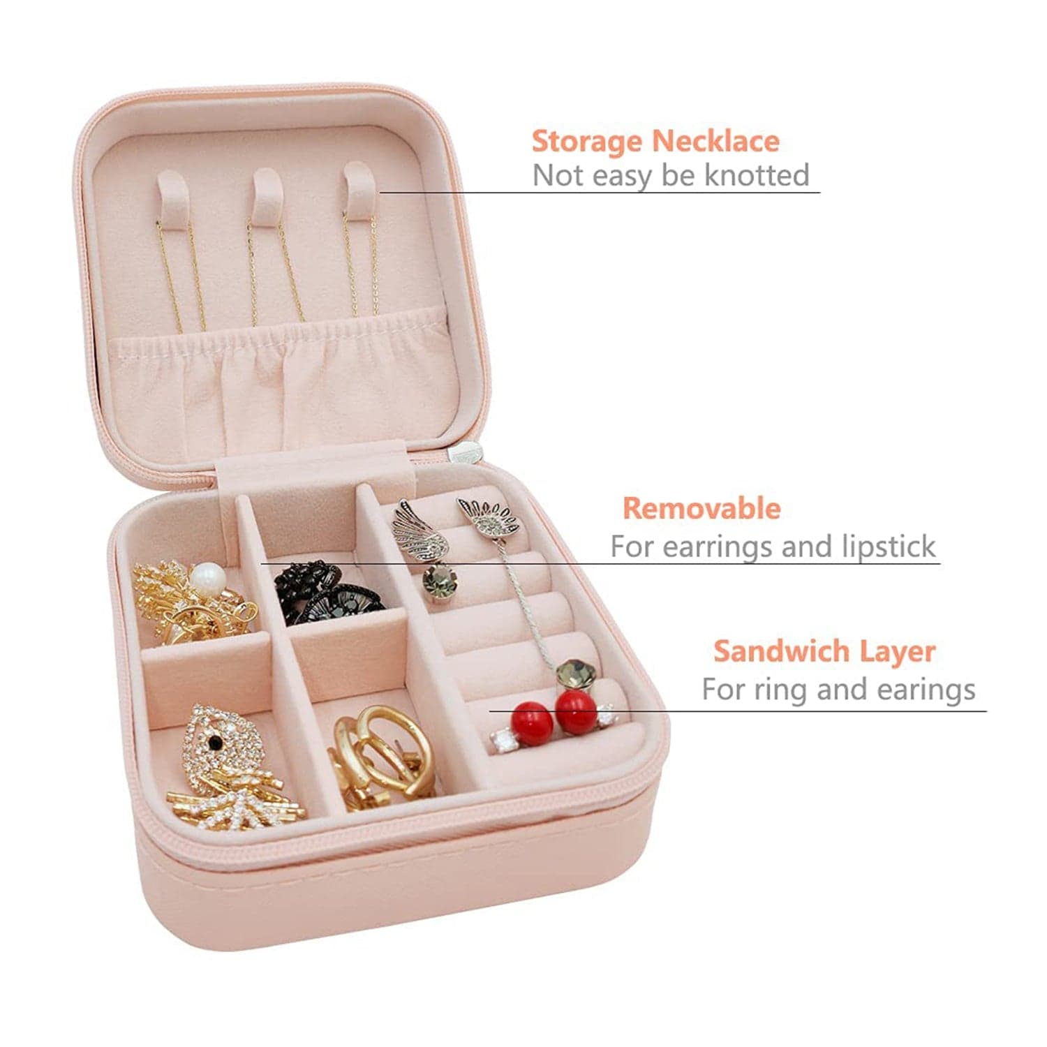 Mini PU Leather jewellery Box for Travel & Storage thumbnail 6