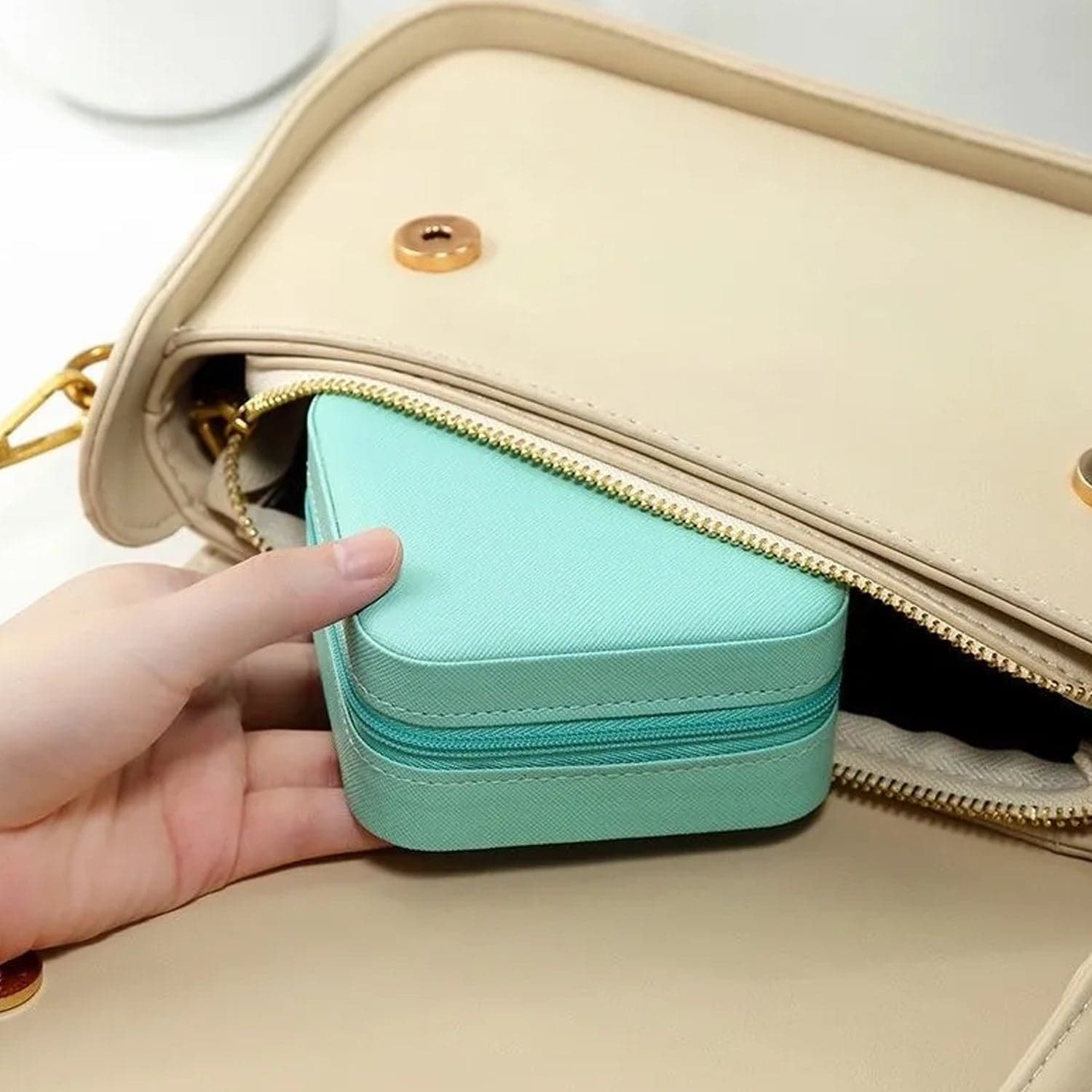 Mini PU Leather jewellery Box for Travel & Storage thumbnail 8
