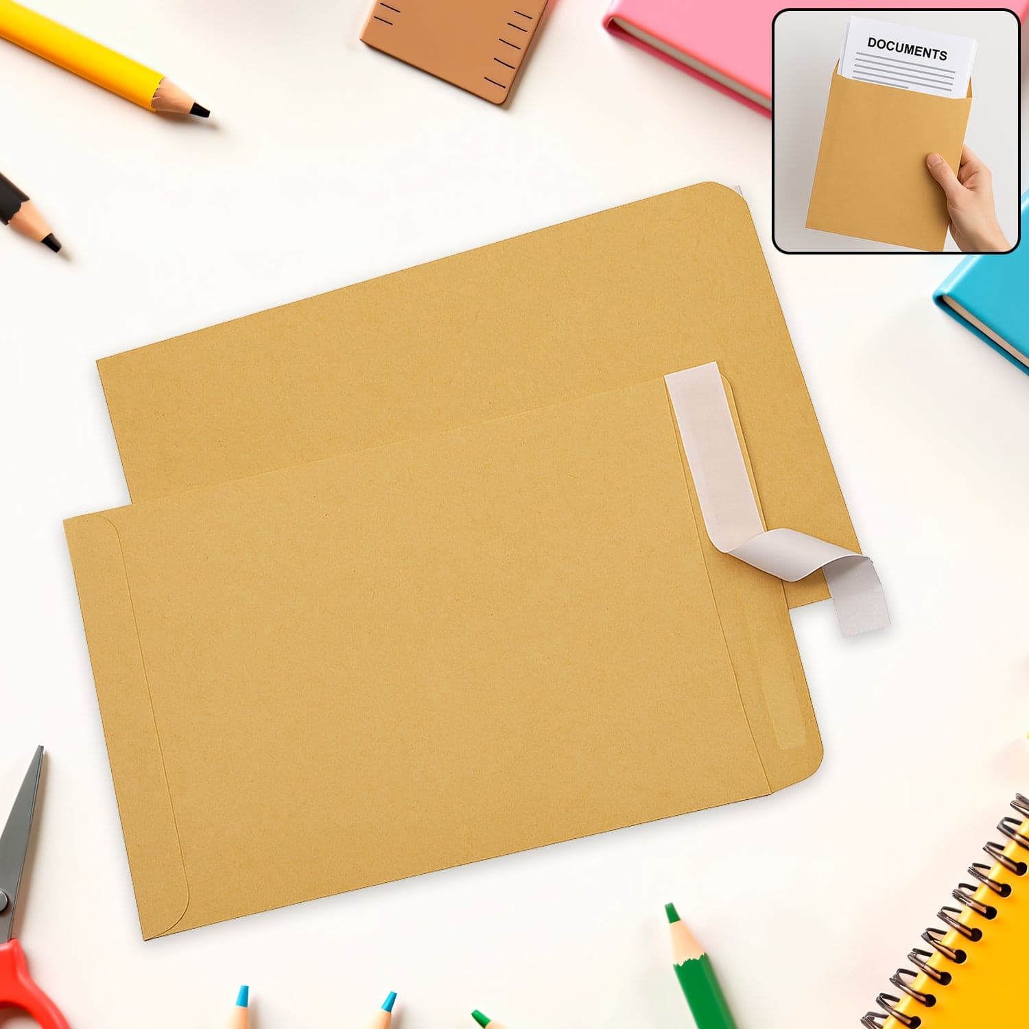 Brown Kraft Envelope for Invitations & Office Use (Mix Size / 1 Pc) thumbnail 1