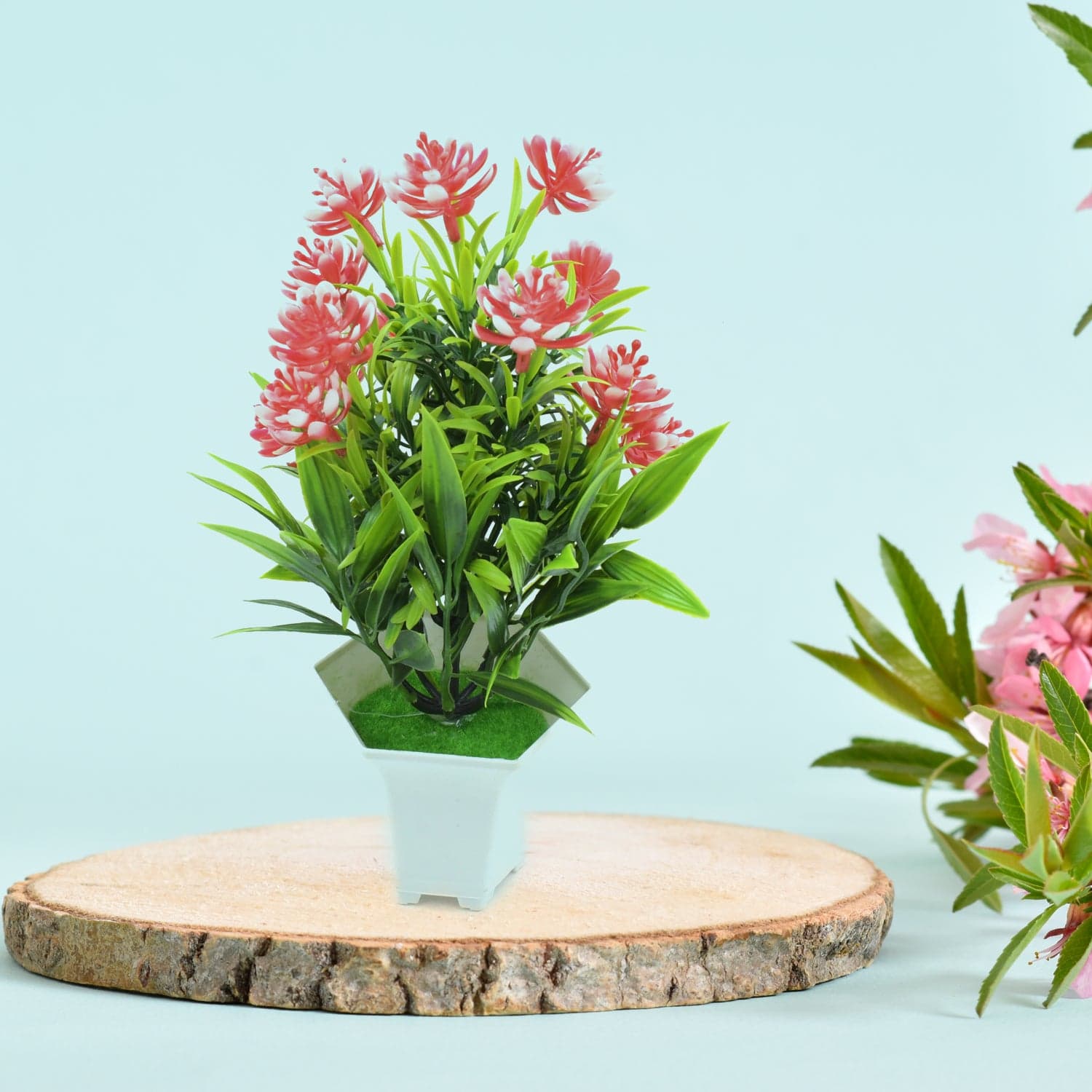 Wild Artificial Flower Plant for Home & Office Decor (1 Pc, Cute Pot) thumbnail 1