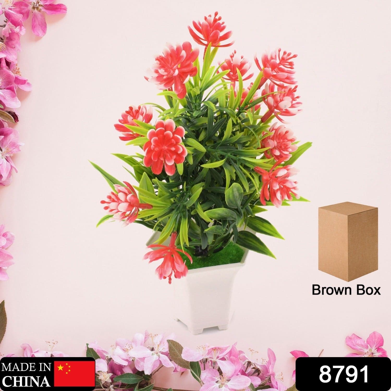 Wild Artificial Flower Plant for Home & Office Decor (1 Pc, Cute Pot) thumbnail 2