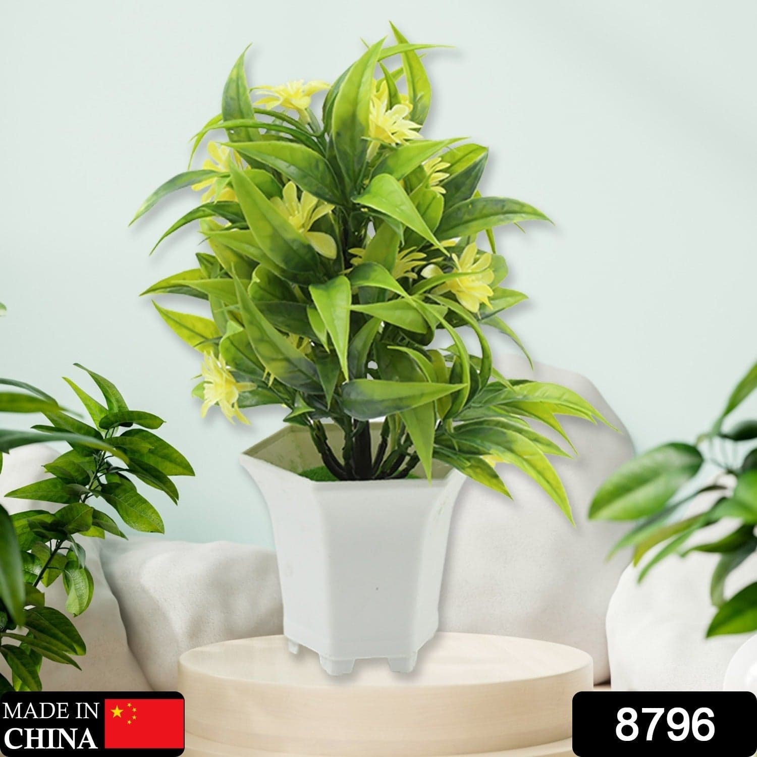 Artificial Flower Plant With Cute Pot Of Home & Office Tabletop Decor thumbnail 2