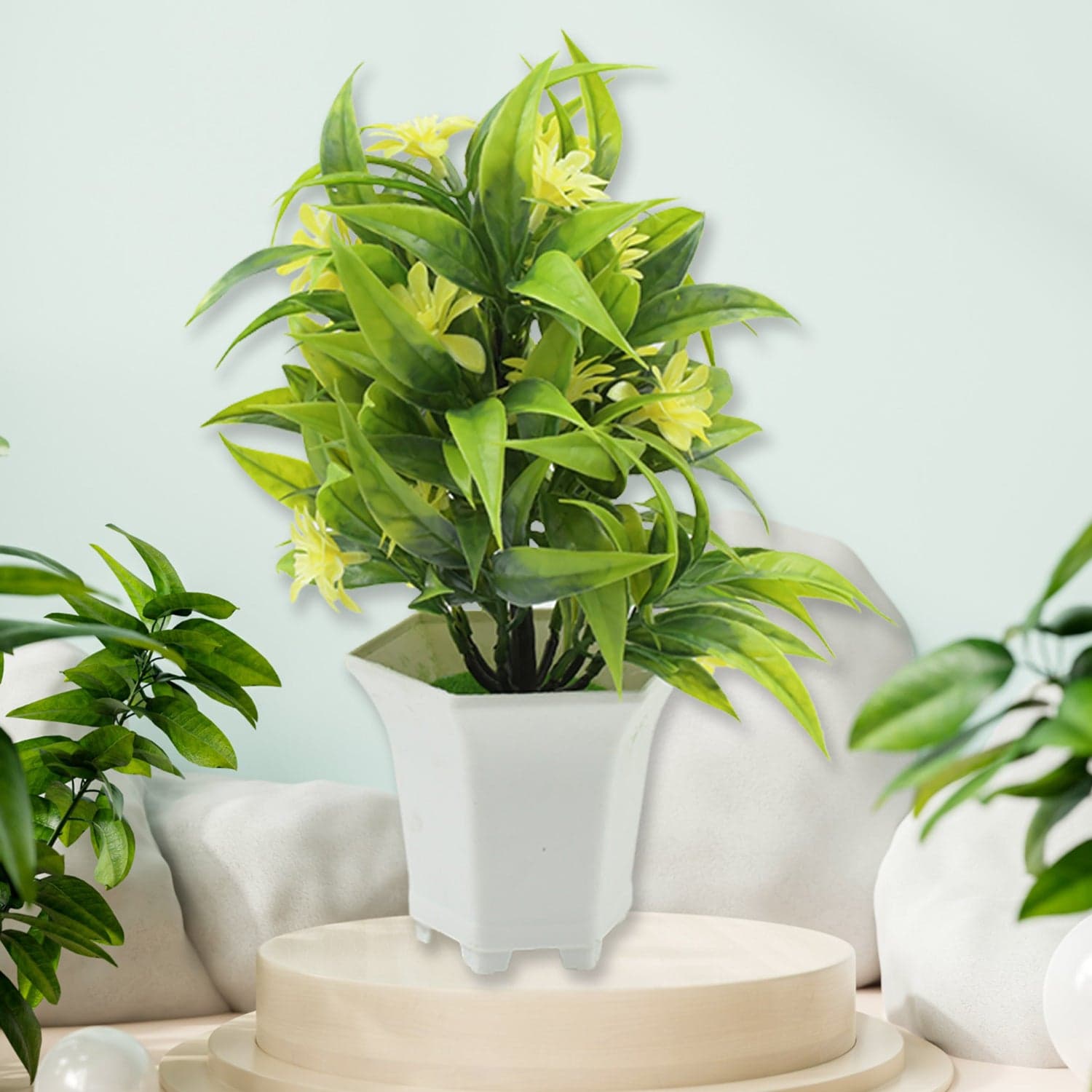 Artificial Flower Plant With Cute Pot Of Home & Office Tabletop Decor thumbnail 6