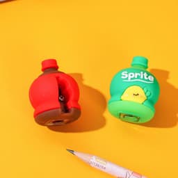 2-In-1 3D Cold Drink Bottle Shape Rubber Pencil Sharpener And Eraser Set ID-8798