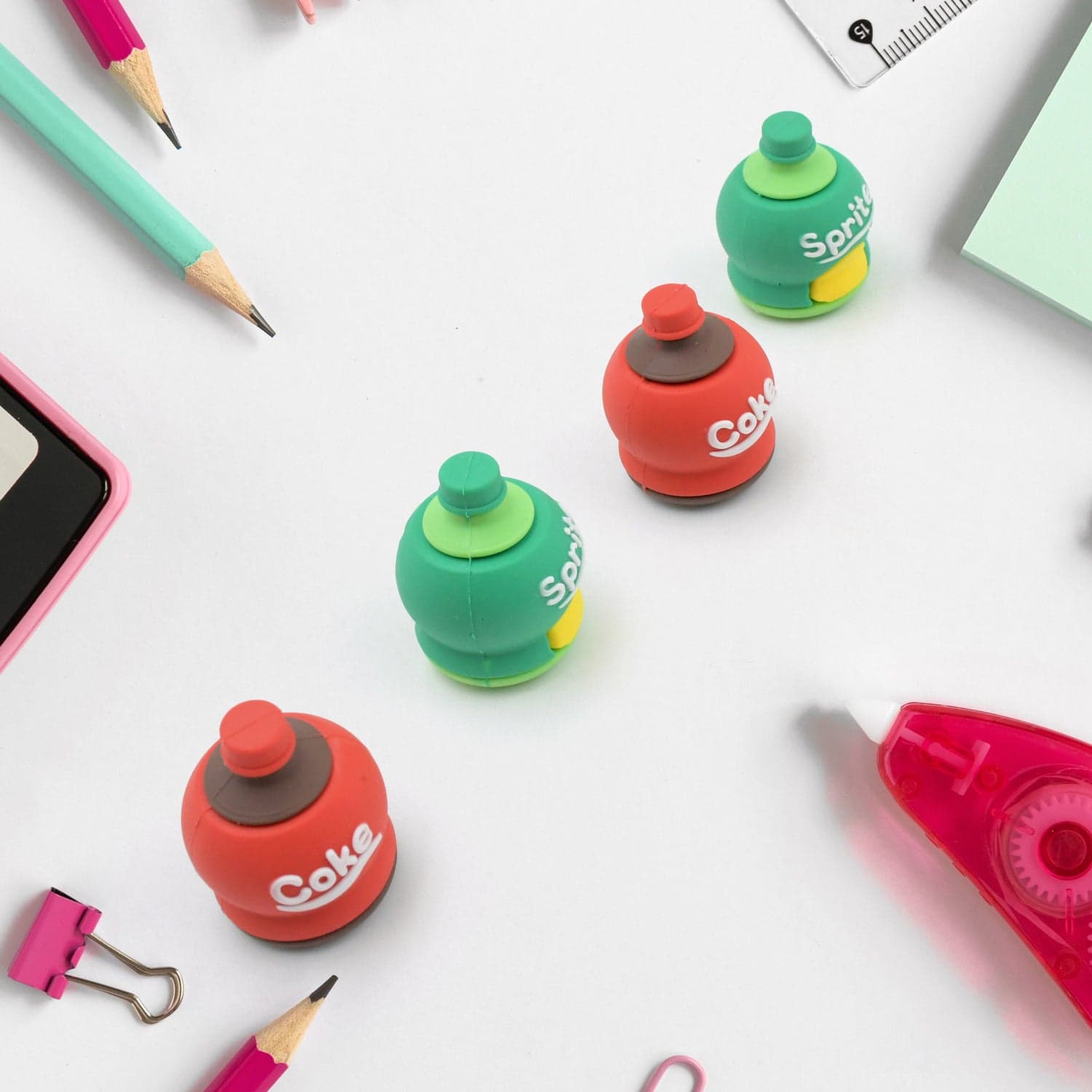 2-In-1 3D Cold Drink Bottle Shape Rubber Pencil Sharpener And Eraser Set ID-8798 thumbnail 4
