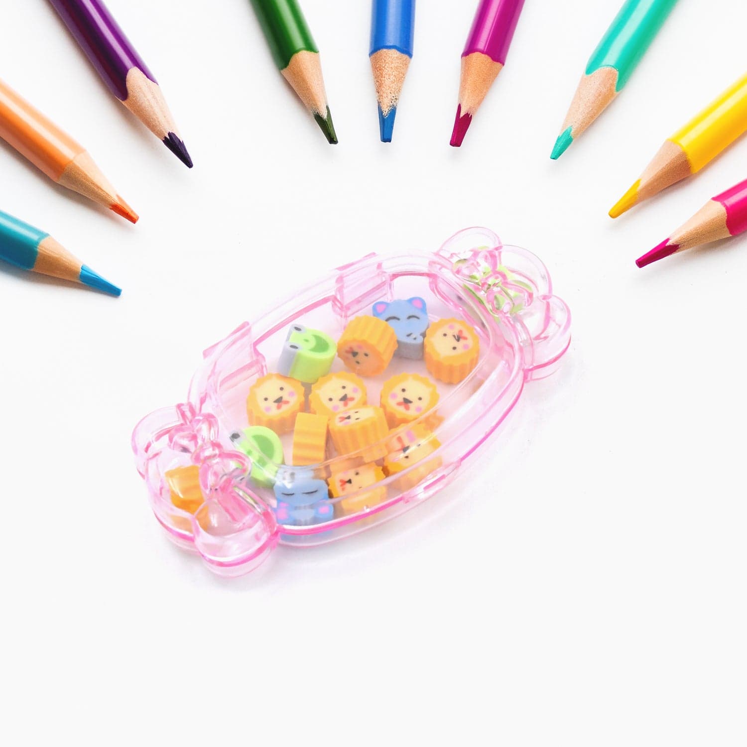 Cute School Eraser Set Cute Eraser Multi Design Rubber Erasers For Pencil Cleaning Stationery School Student Girl Kids (15 pc In1 Set) thumbnail 1